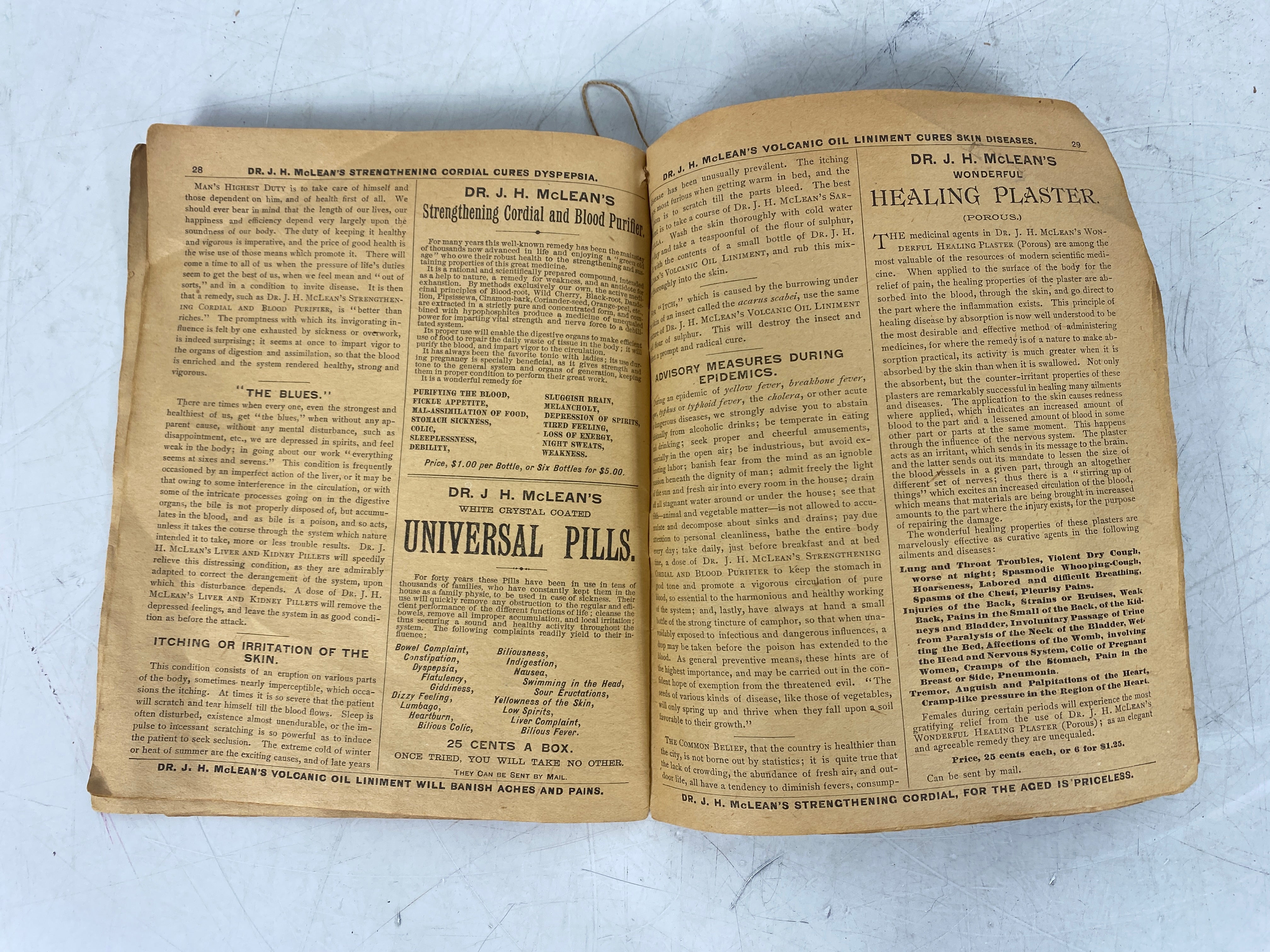 Dr. J.H. McLean's Alamanac 1890