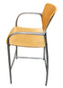 Wooden Seat Metal Frame Tall Chair