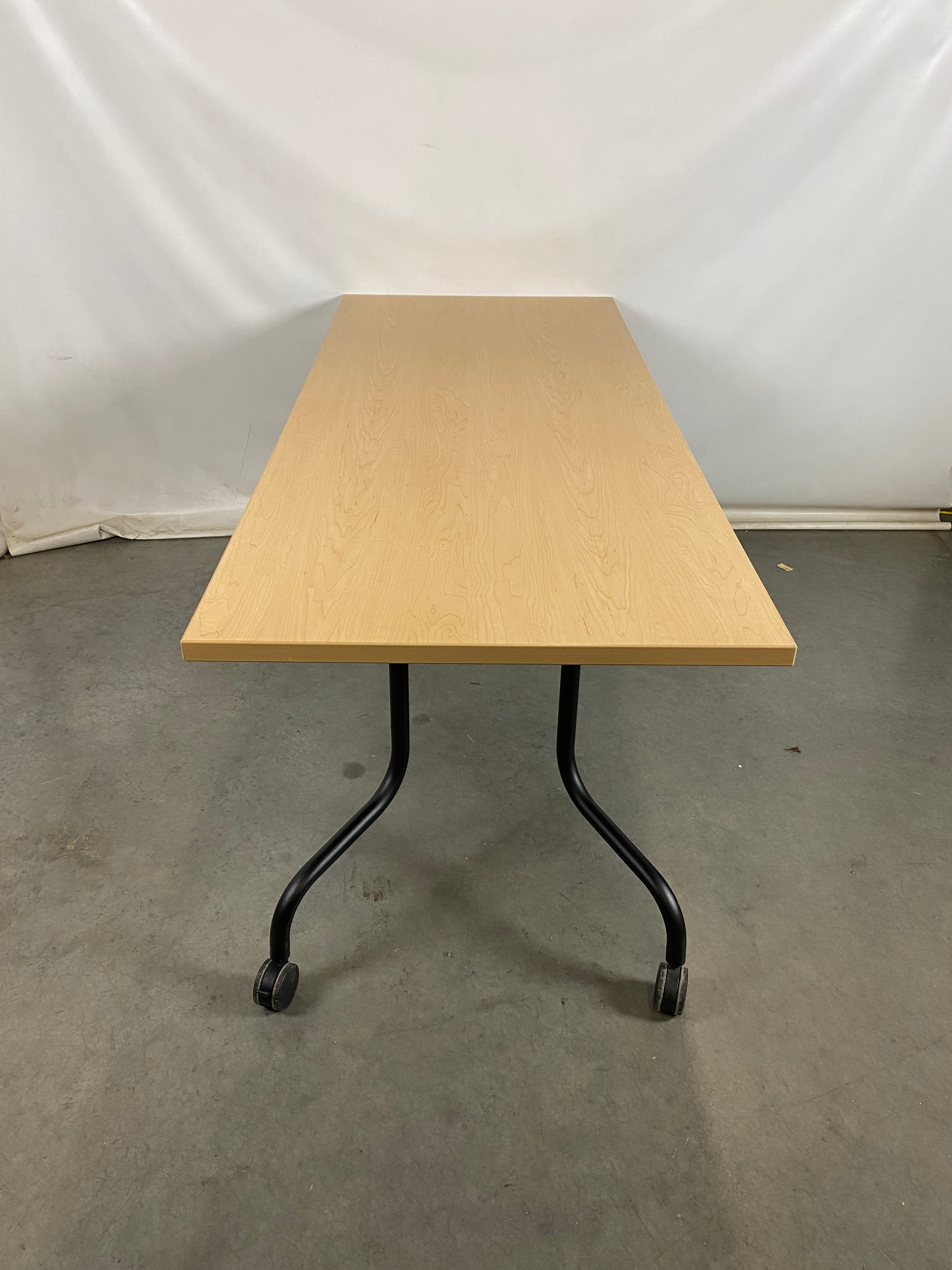 Light Woodgrain Laminate Table w/ Casters