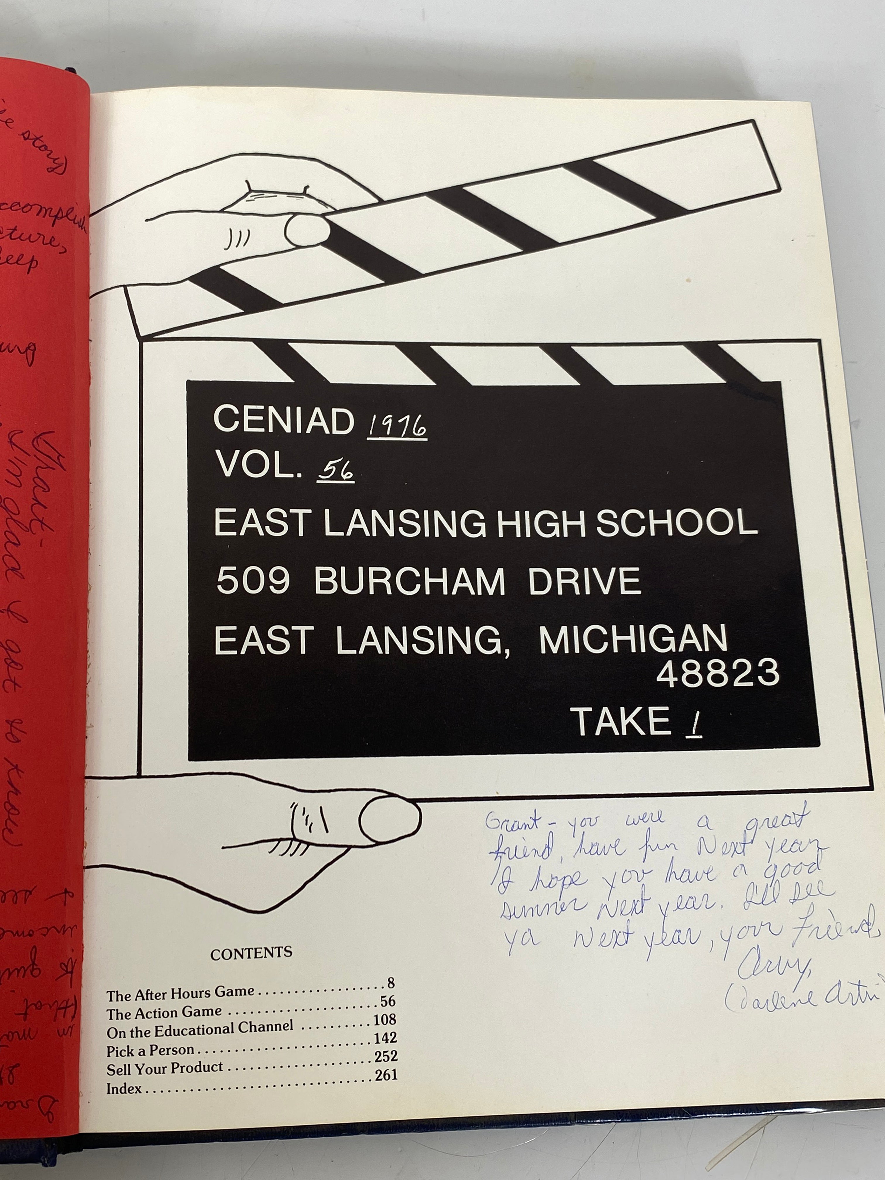 1976 East Lansing High School Yearbook "Ceniad" Michigan HC