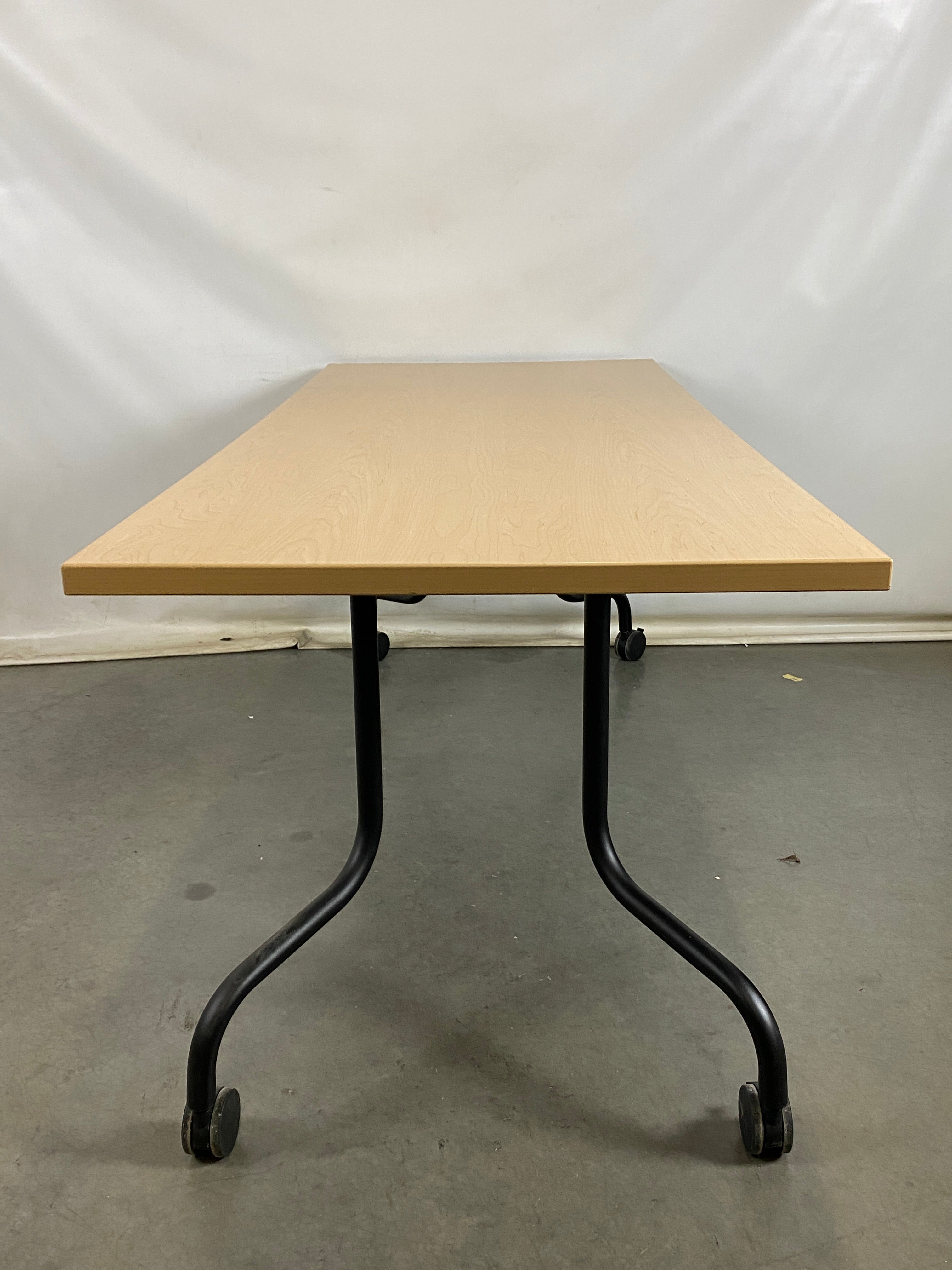 Light Woodgrain Laminate Table w/ Casters