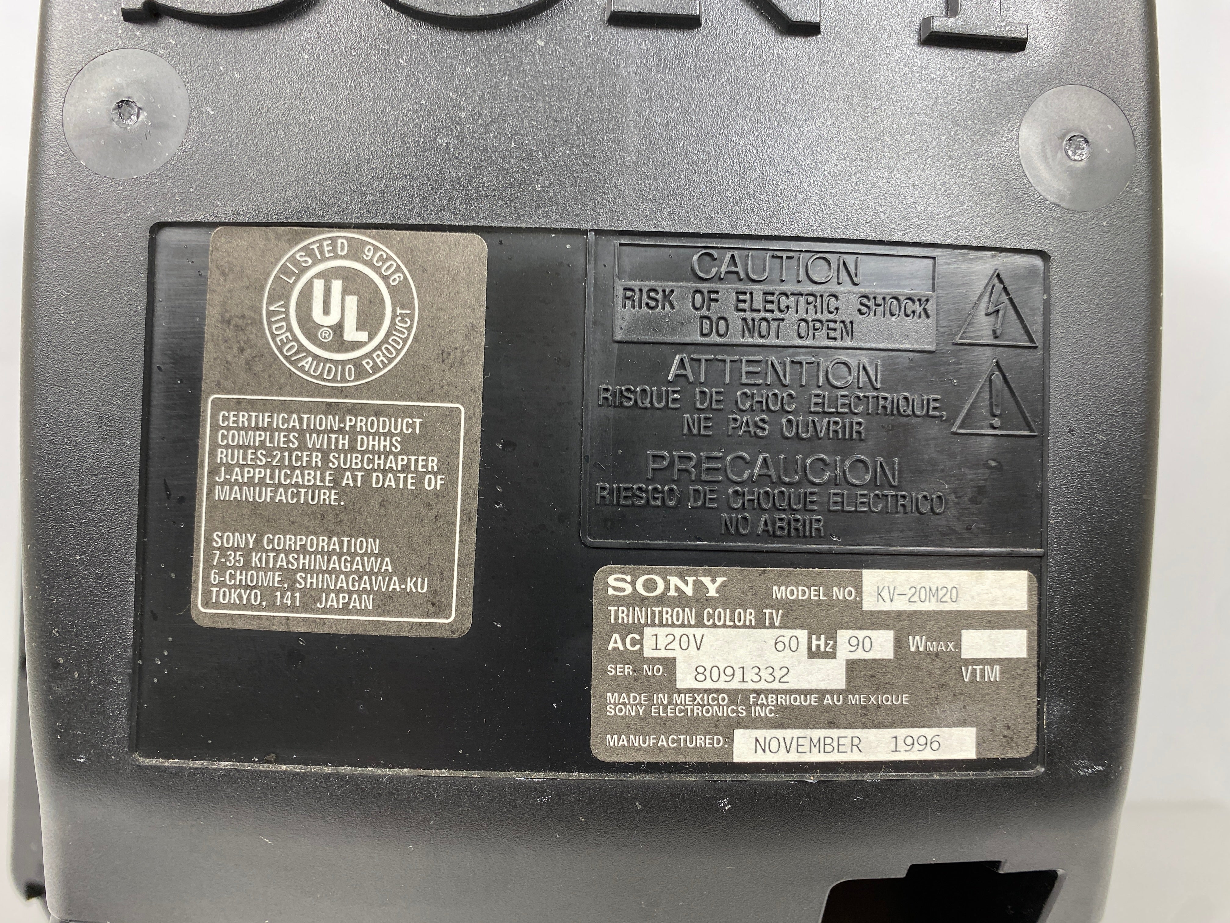 Sony KV-20M20 20" CRT Trinitron Color TV