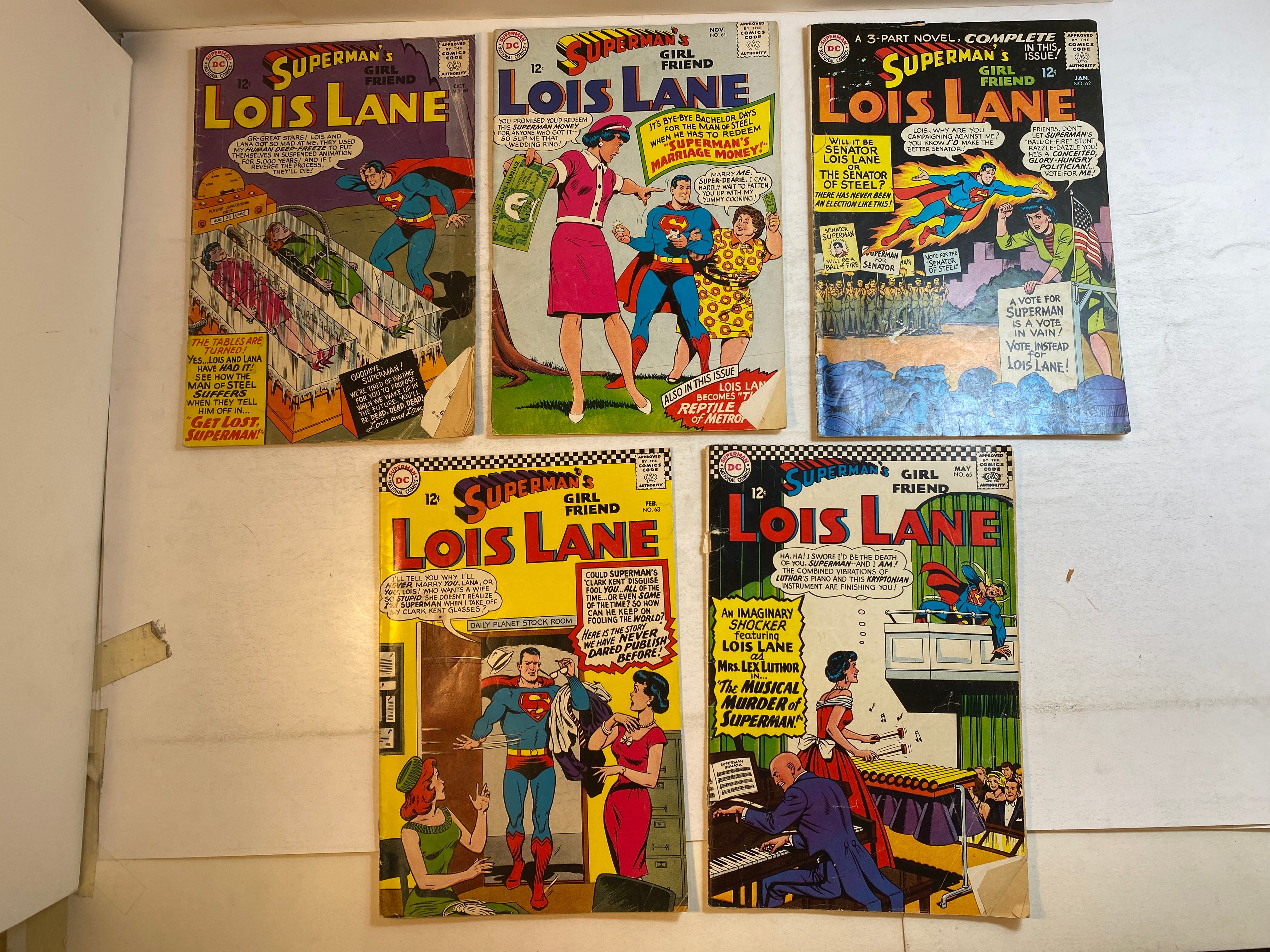 Lot of 9 Superman's Girlfriend Lois Lane DC Comics 1960-1964