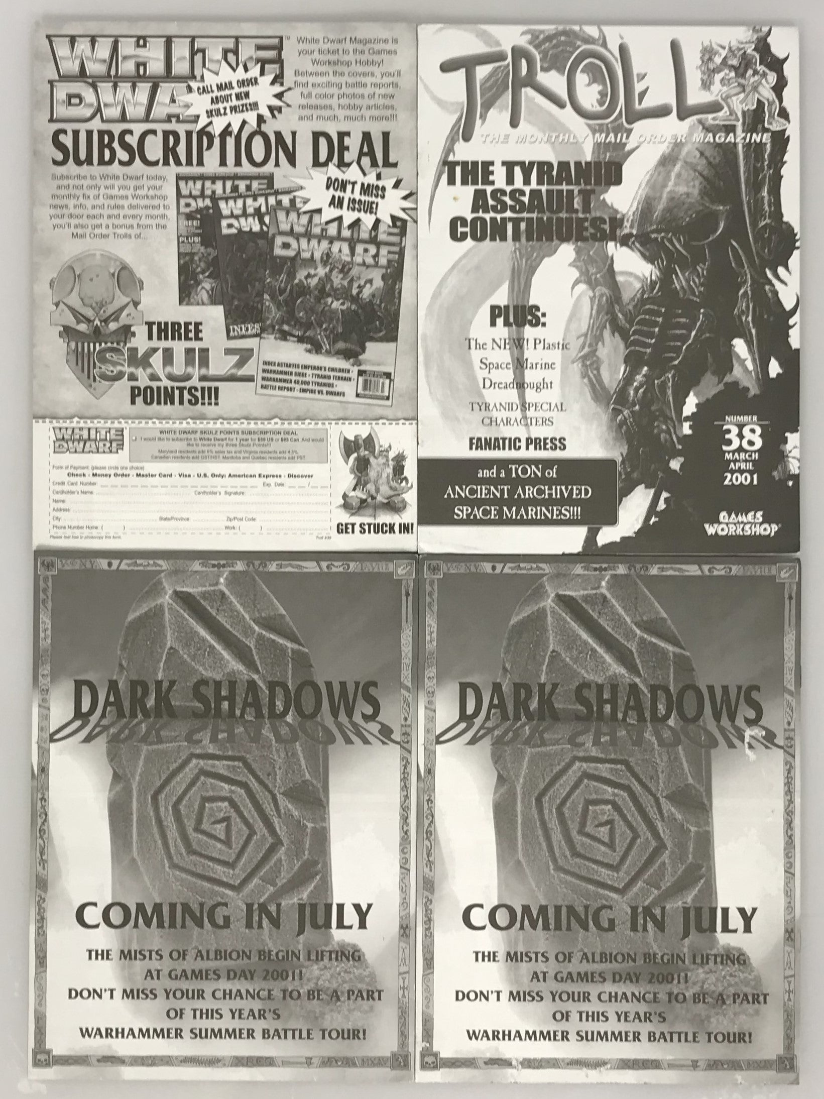 Lot of 3 Warhammer Troll Mail Orders Magazine 38, 39, 41 - 2001