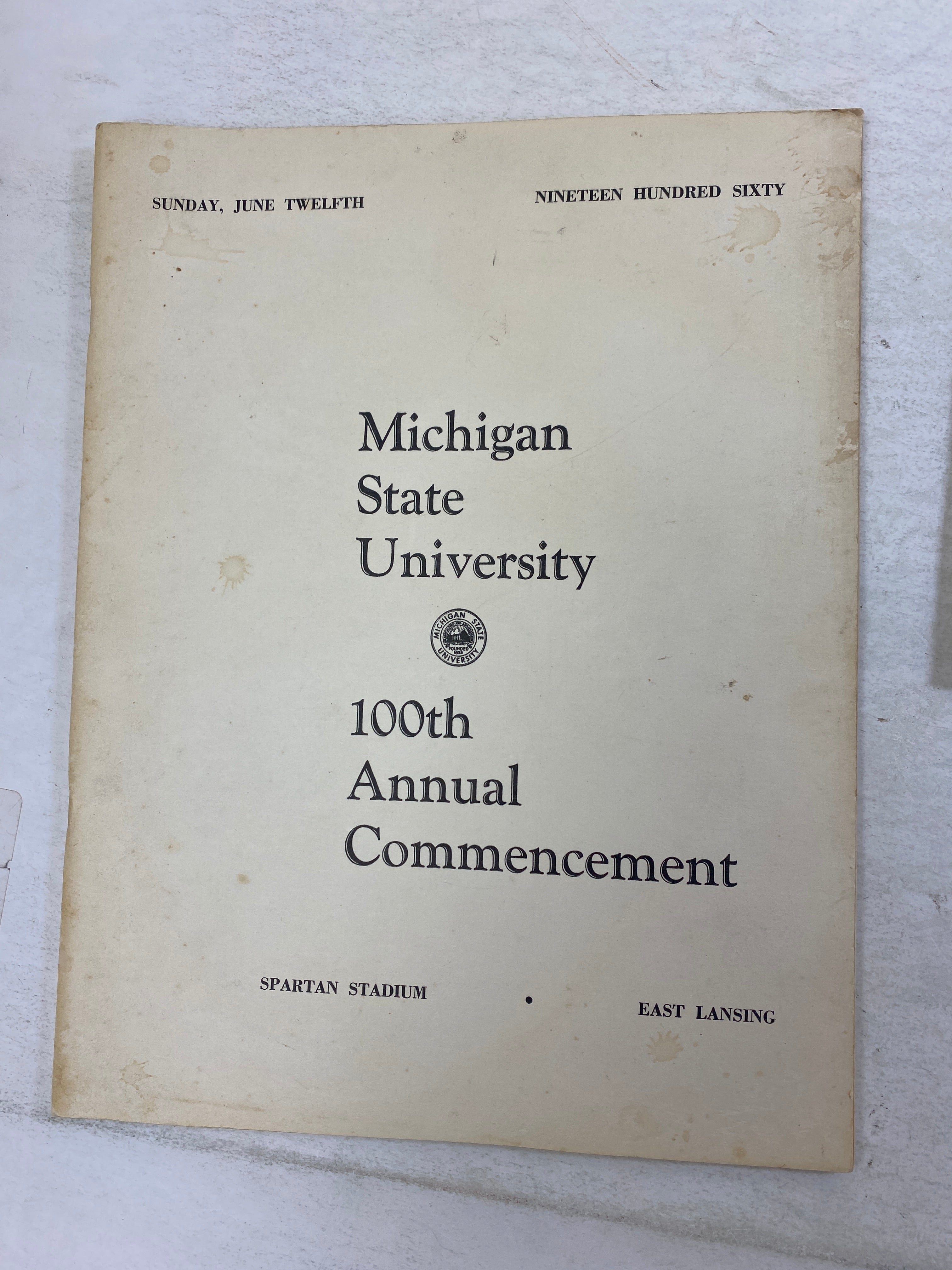 Lot of 4 Vintage MSU Michigan State Commencement Programs 1960-1969
