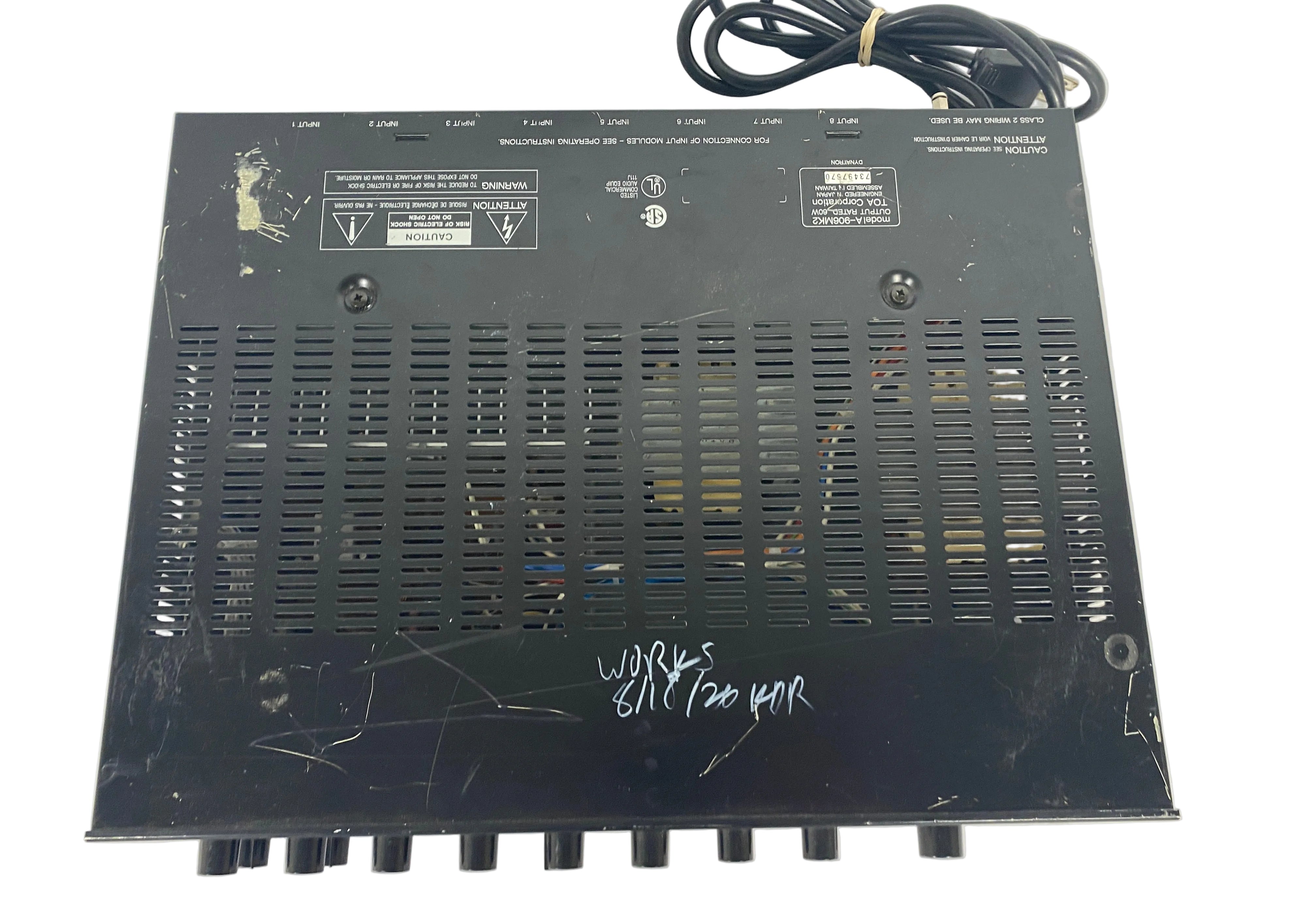 TOA 900 Series II Model A-906MK2 8-Channel Modular Mixer/Amplifier