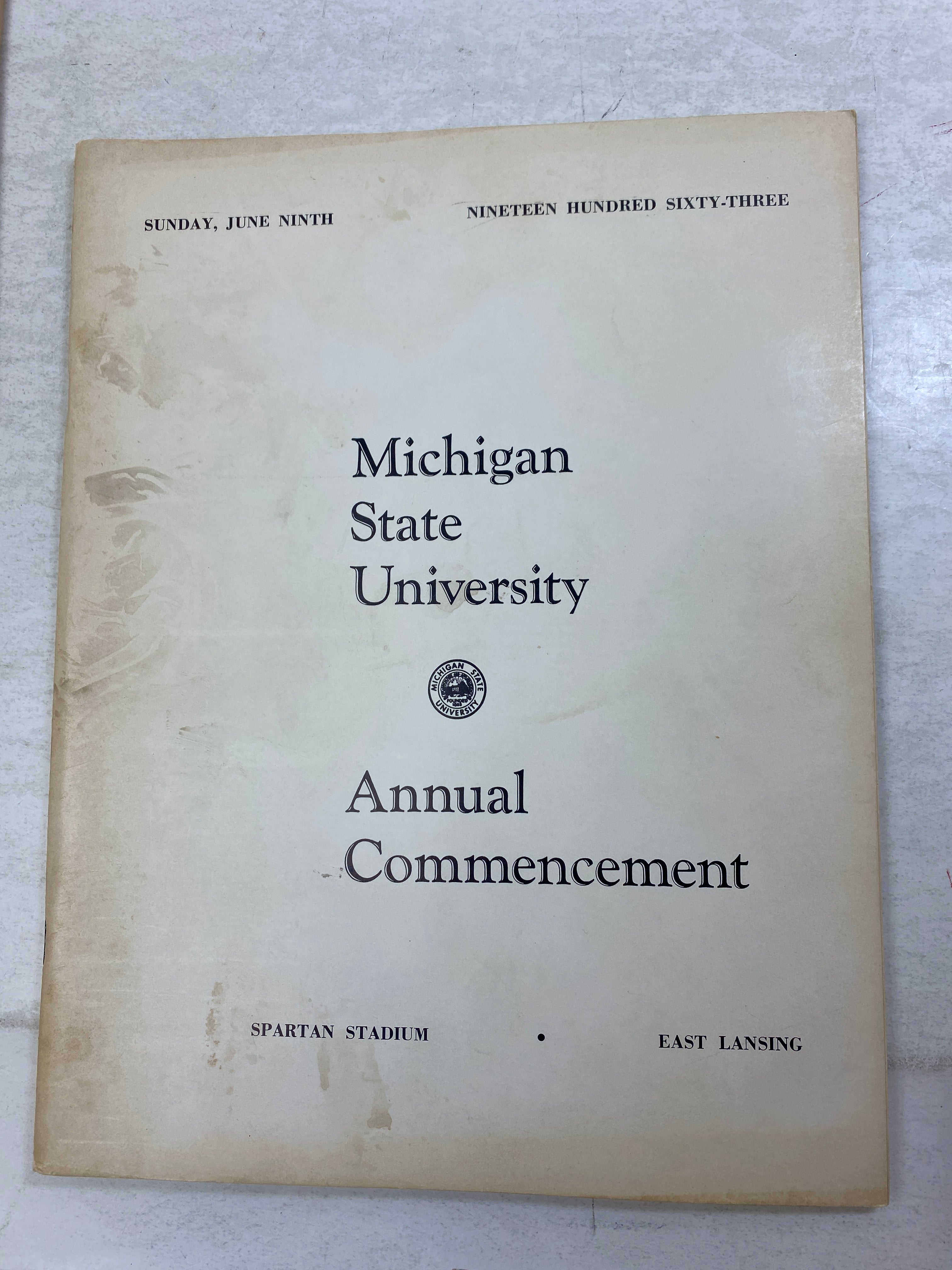 Lot of 4 Vintage MSU Michigan State Commencement Programs 1960-1969