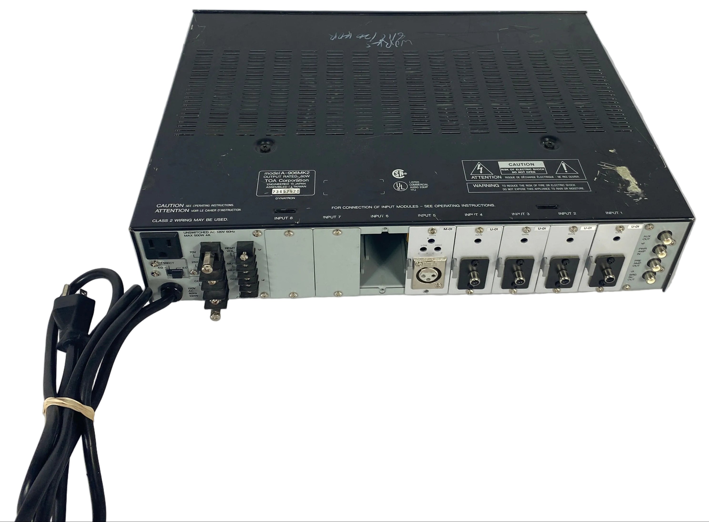 TOA 900 Series II Model A-906MK2 8-Channel Modular Mixer/Amplifier