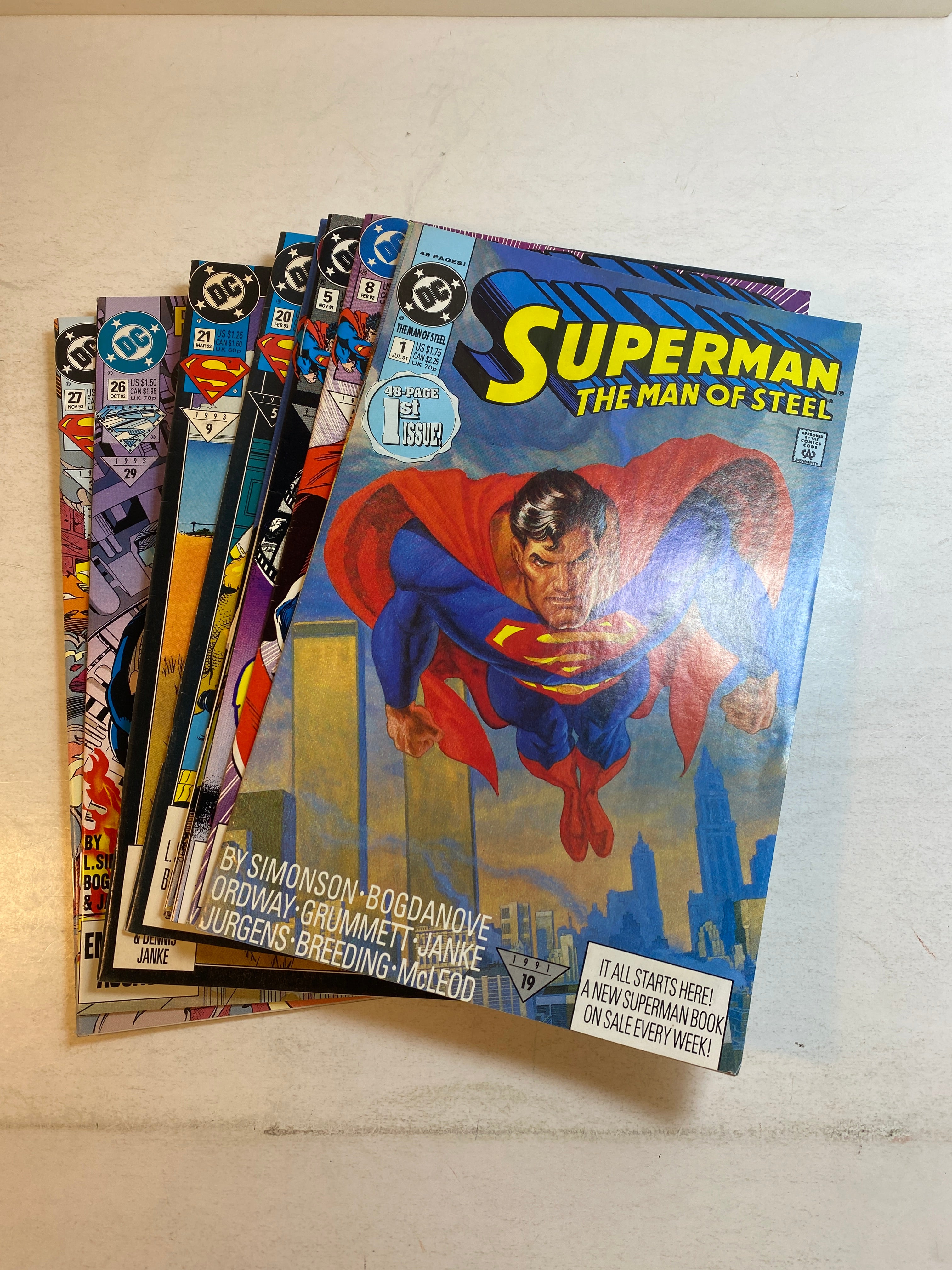 Lot of 13 Superman The Man of Steel DC Comics 1991-1993