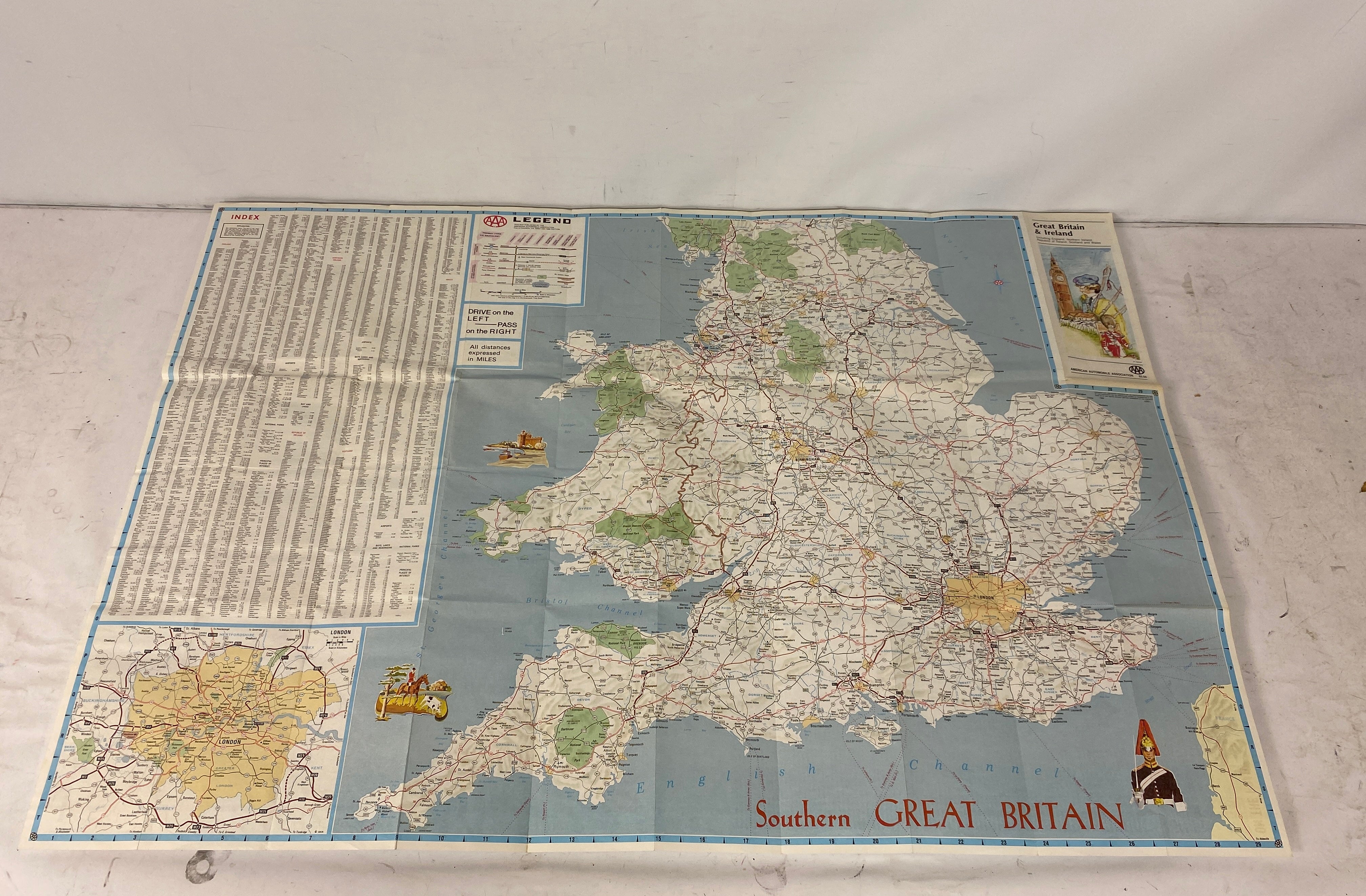Lot of 3 Maps: Ireland Ordnance Survery/AAA & Nat Geo Britain and Ireland