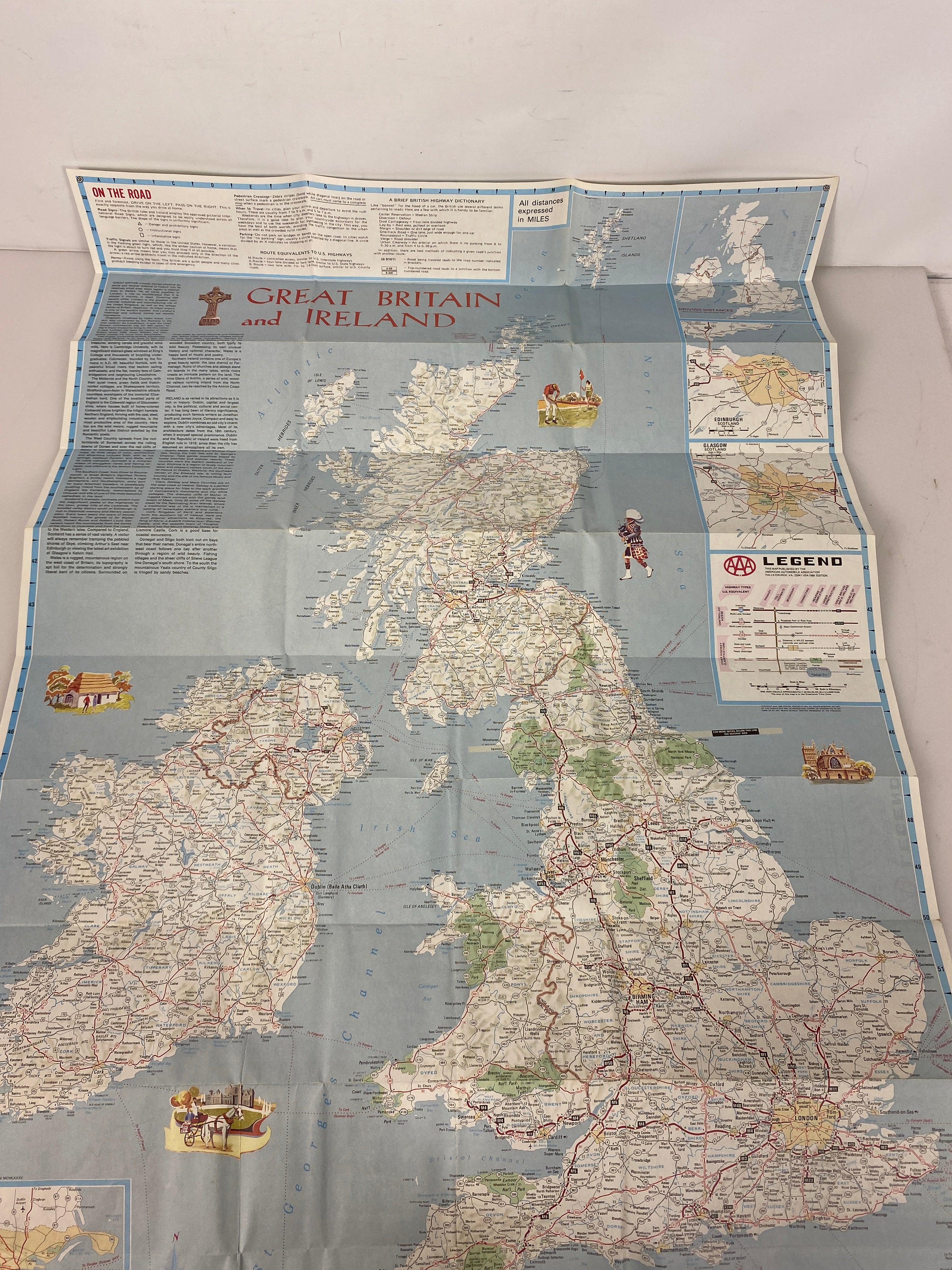Lot of 3 Maps: Ireland Ordnance Survery/AAA & Nat Geo Britain and Ireland