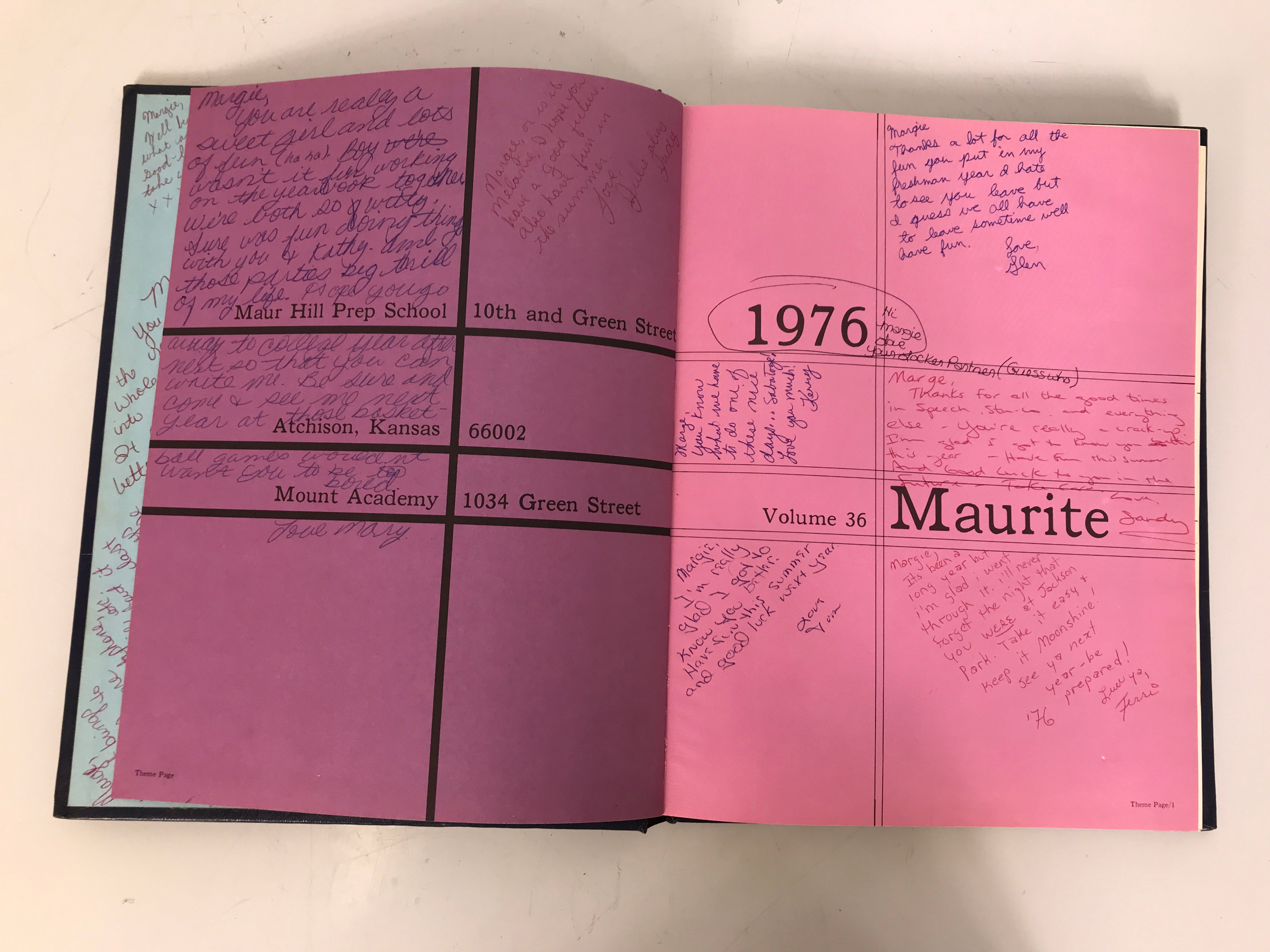 1976 Maur Hill-Mount Academy Yearbook Atchison KS With Ephemera HC