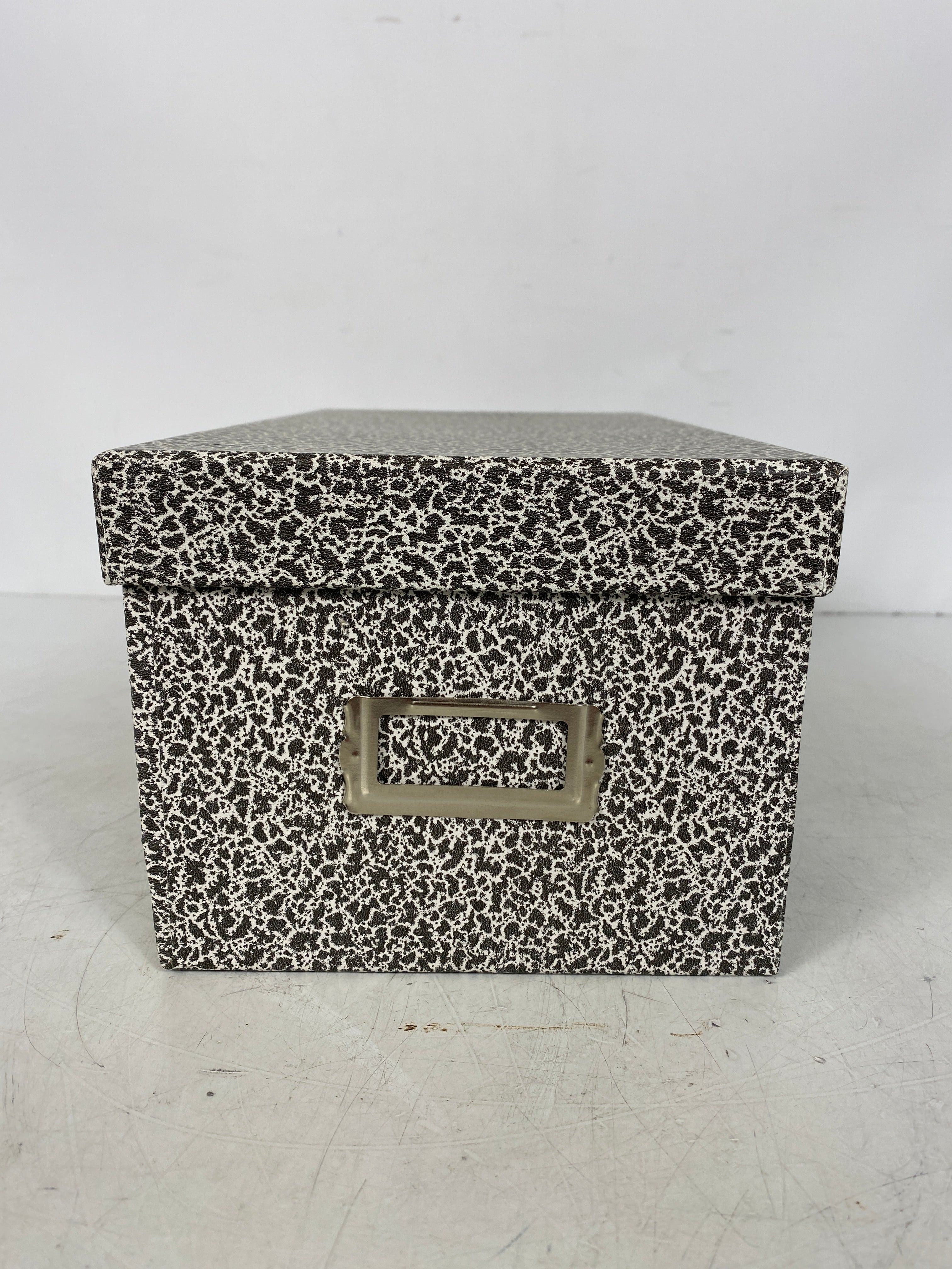 Oxford Black and White Agate Cardboard File Box