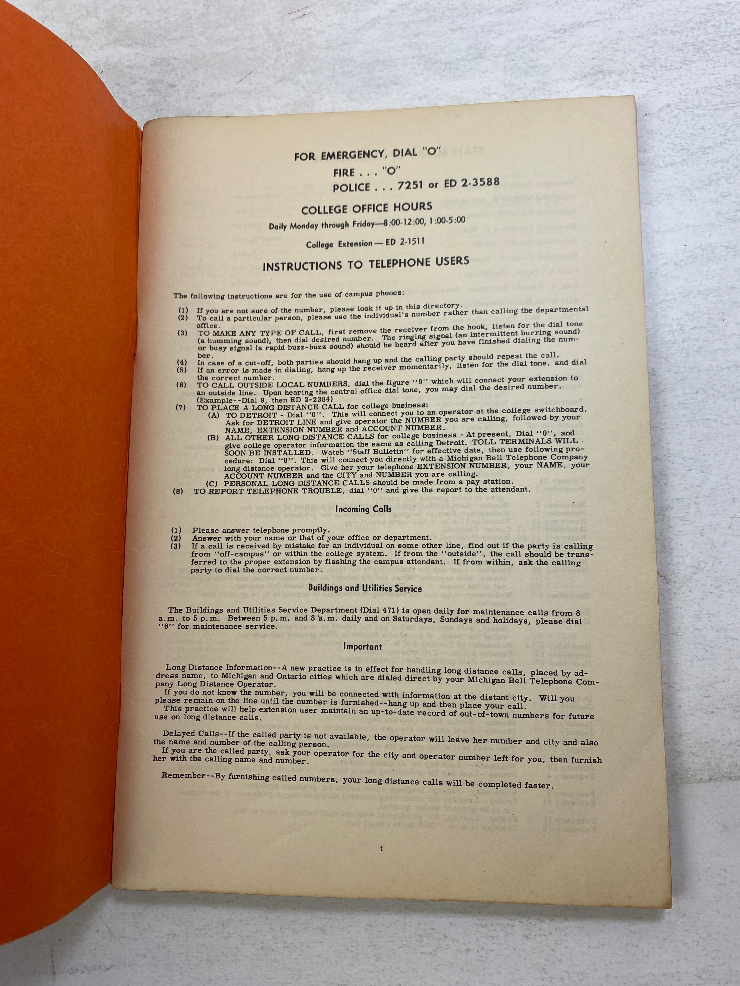 MSU Michigan State University Ephemera Directories 1932-1959