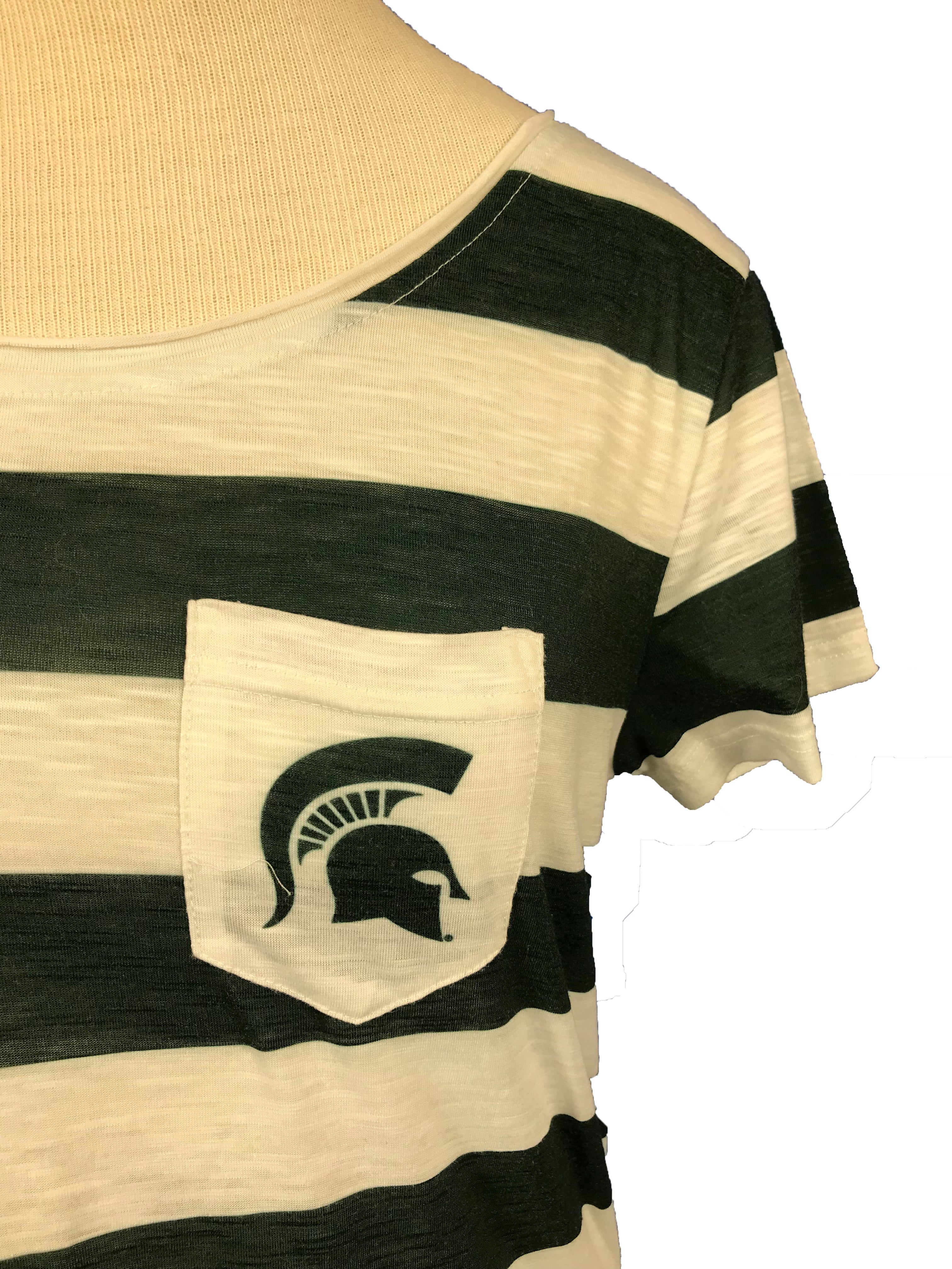 Michigan State University Striped T-Shirt Women's Size L