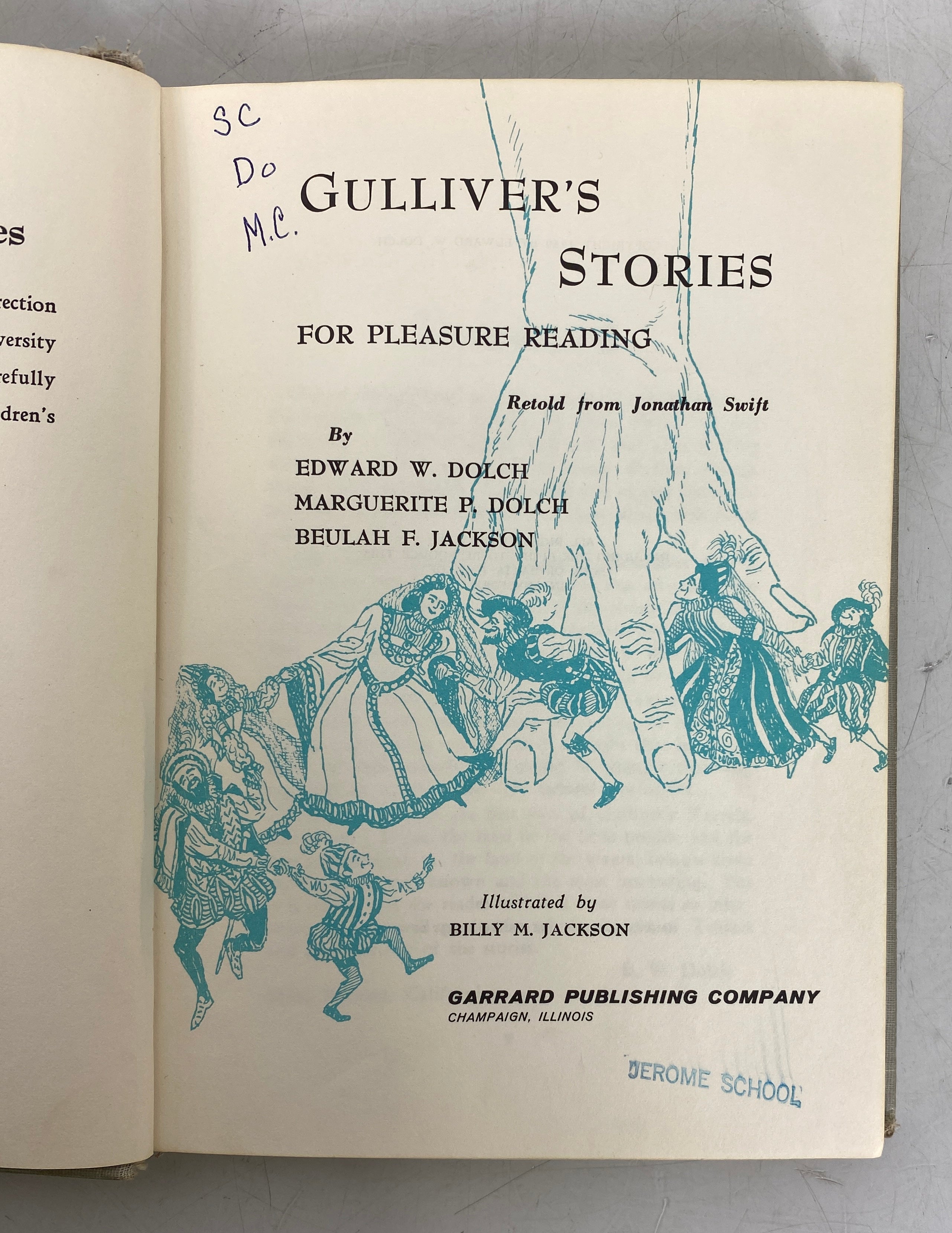 Gulliver's Stories for Pleasure Reading by Dolch 1960 Ex-Library HC