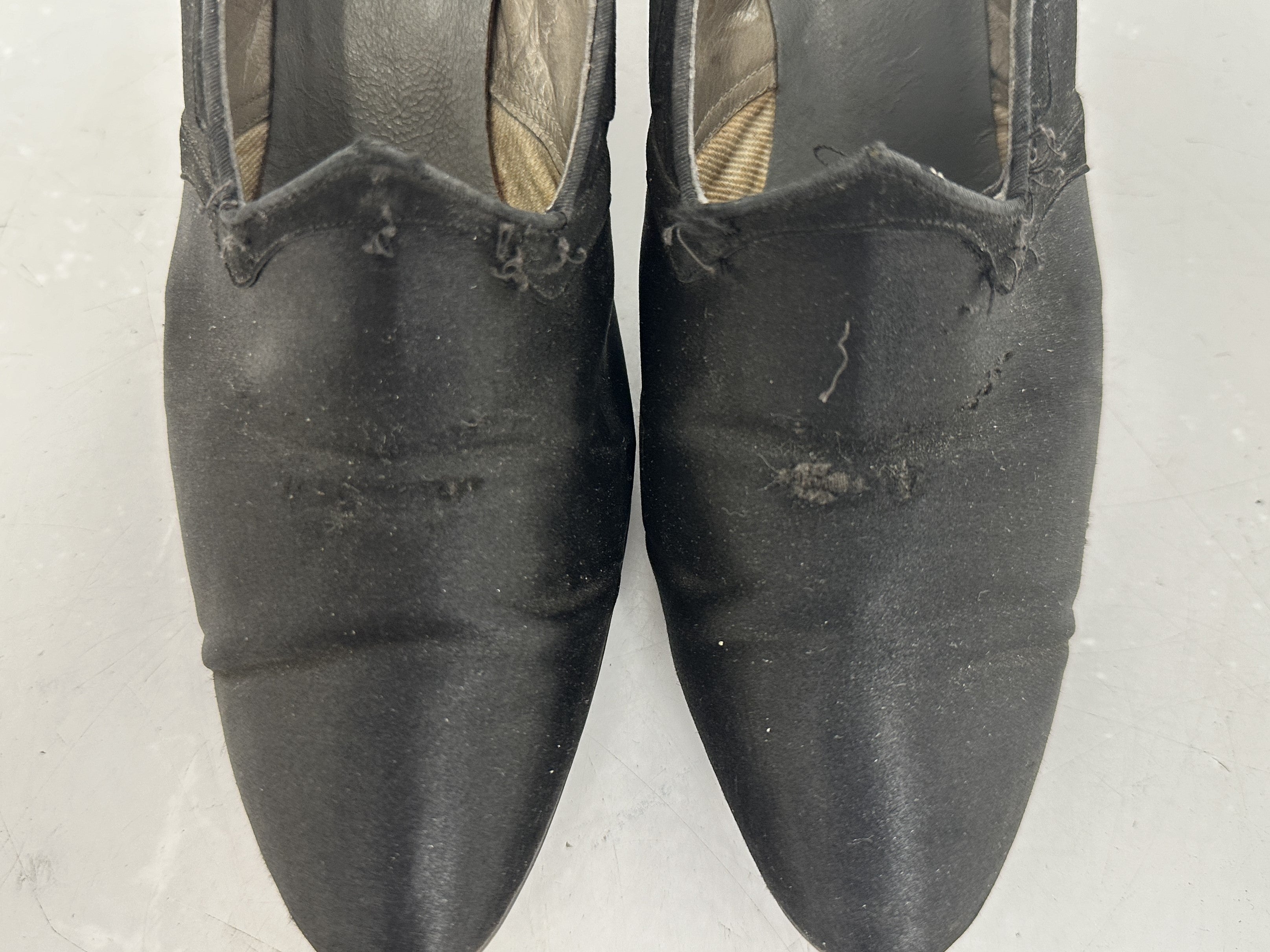 Vintage Black Satin Walk Over Shoes Women's Size 8-8.5