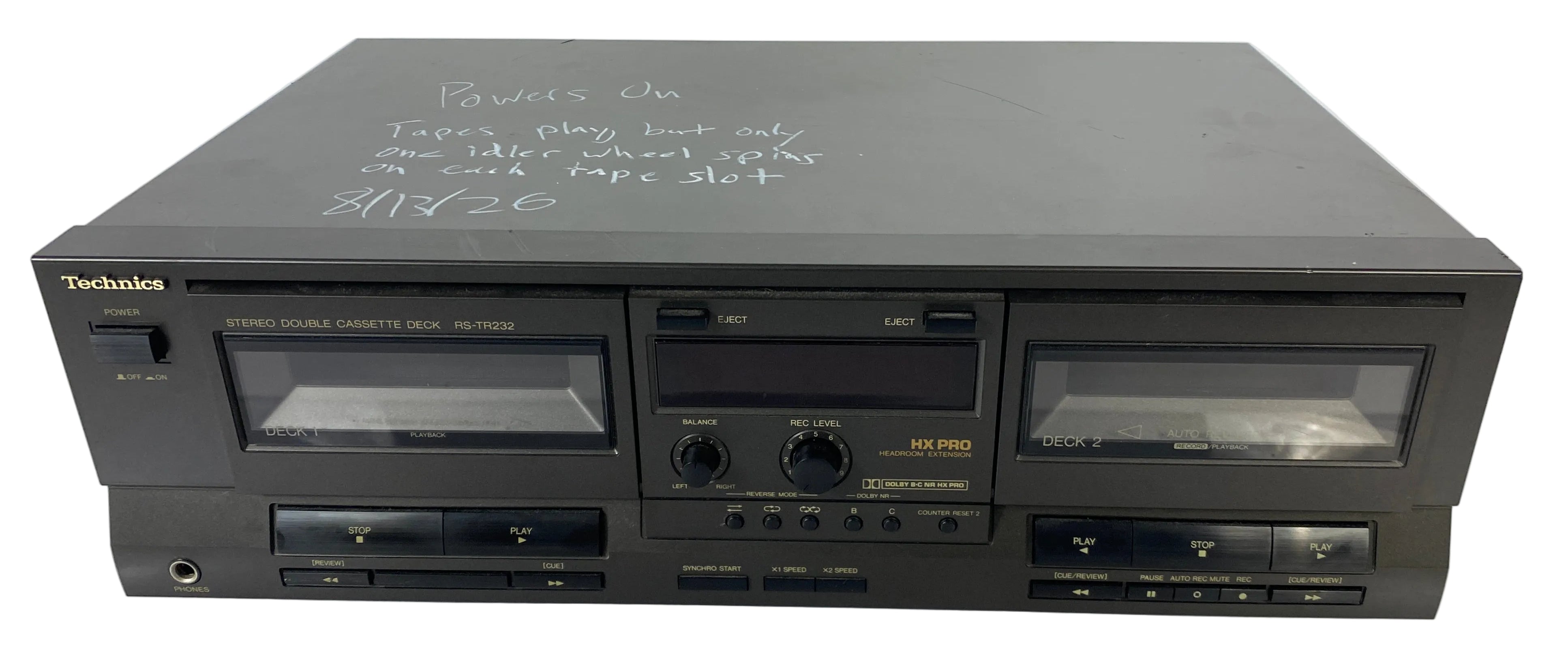 Technics RS-TR232 Stereo Double Cassette Deck *Powers on*