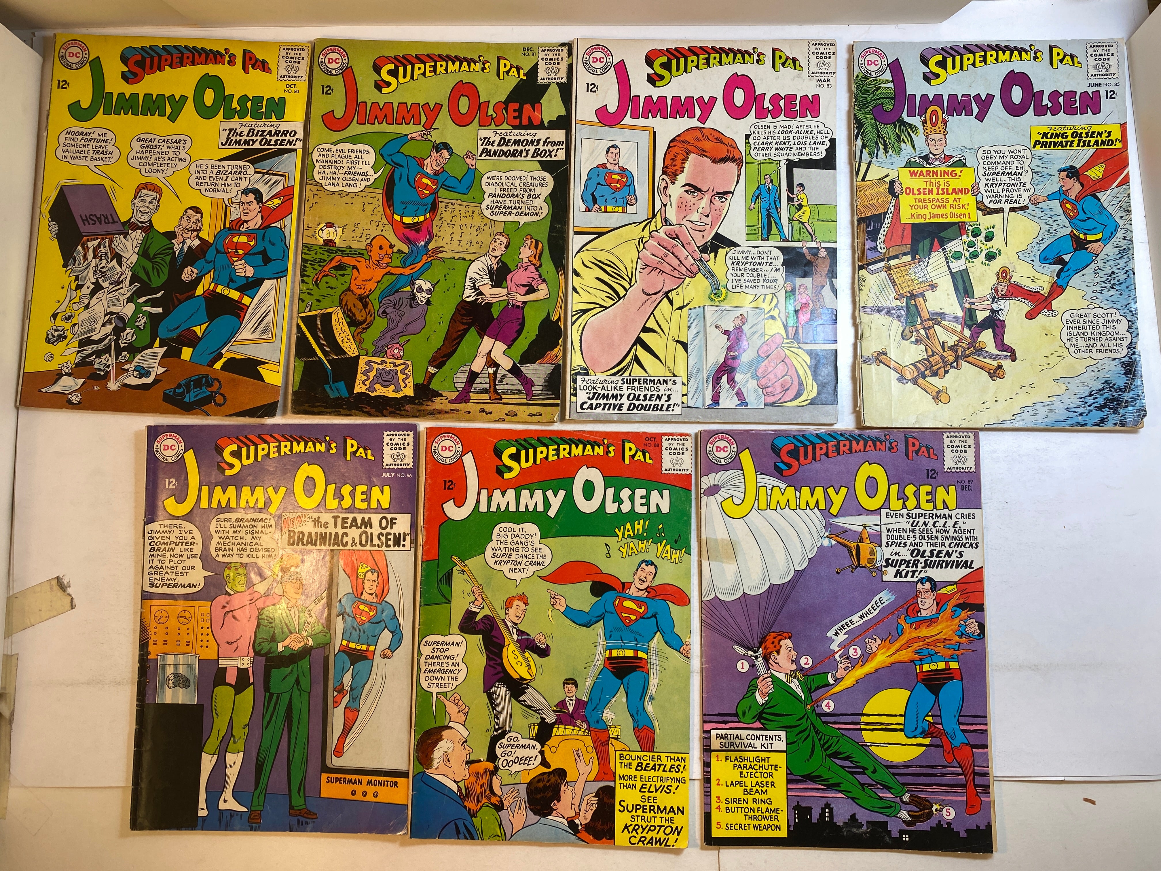Lot of 7 Superman's Pal Jimmy Olsen 1964-1965