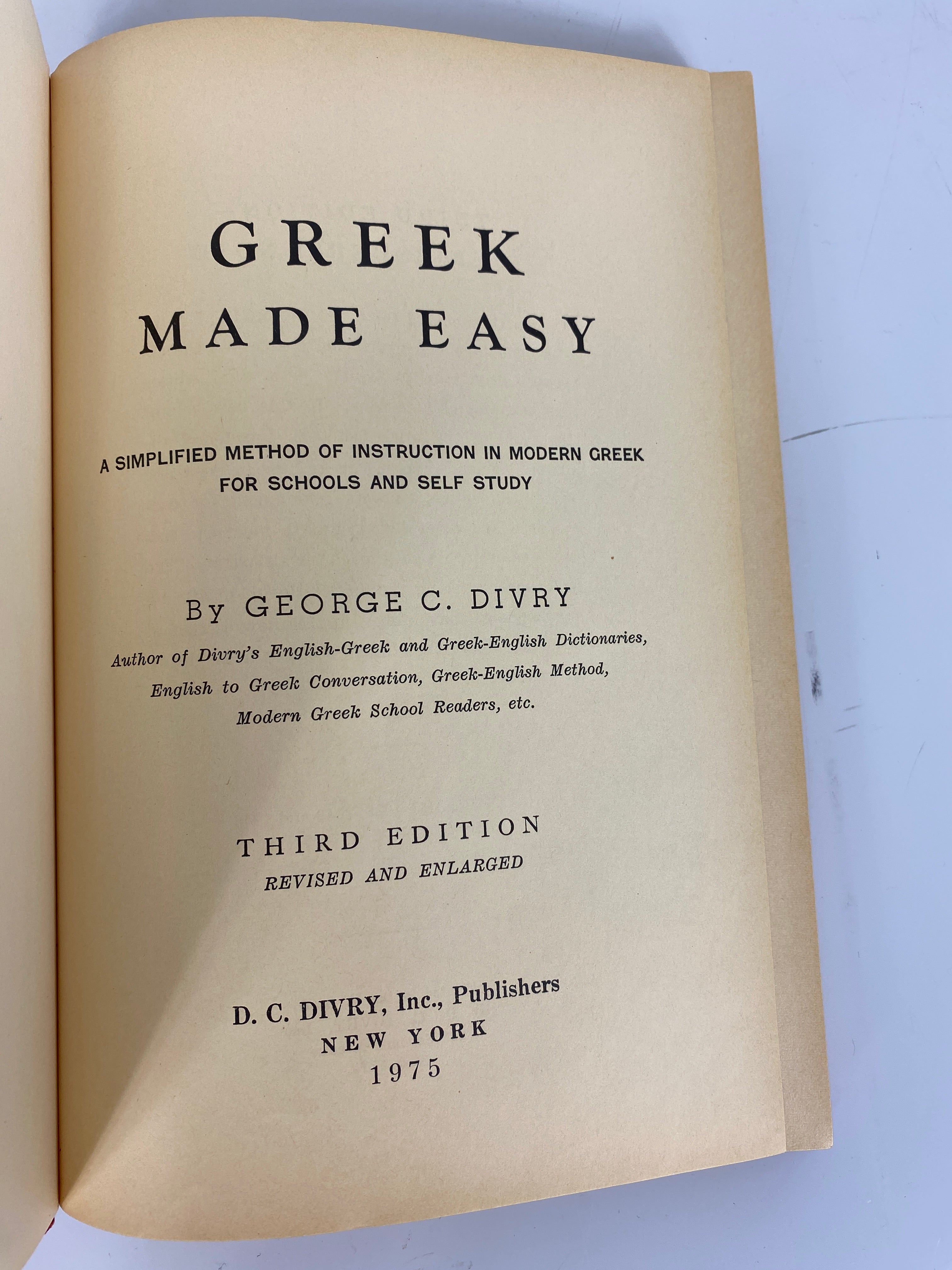 Greek Made Easy by George Divry Third Edition 1975 HC