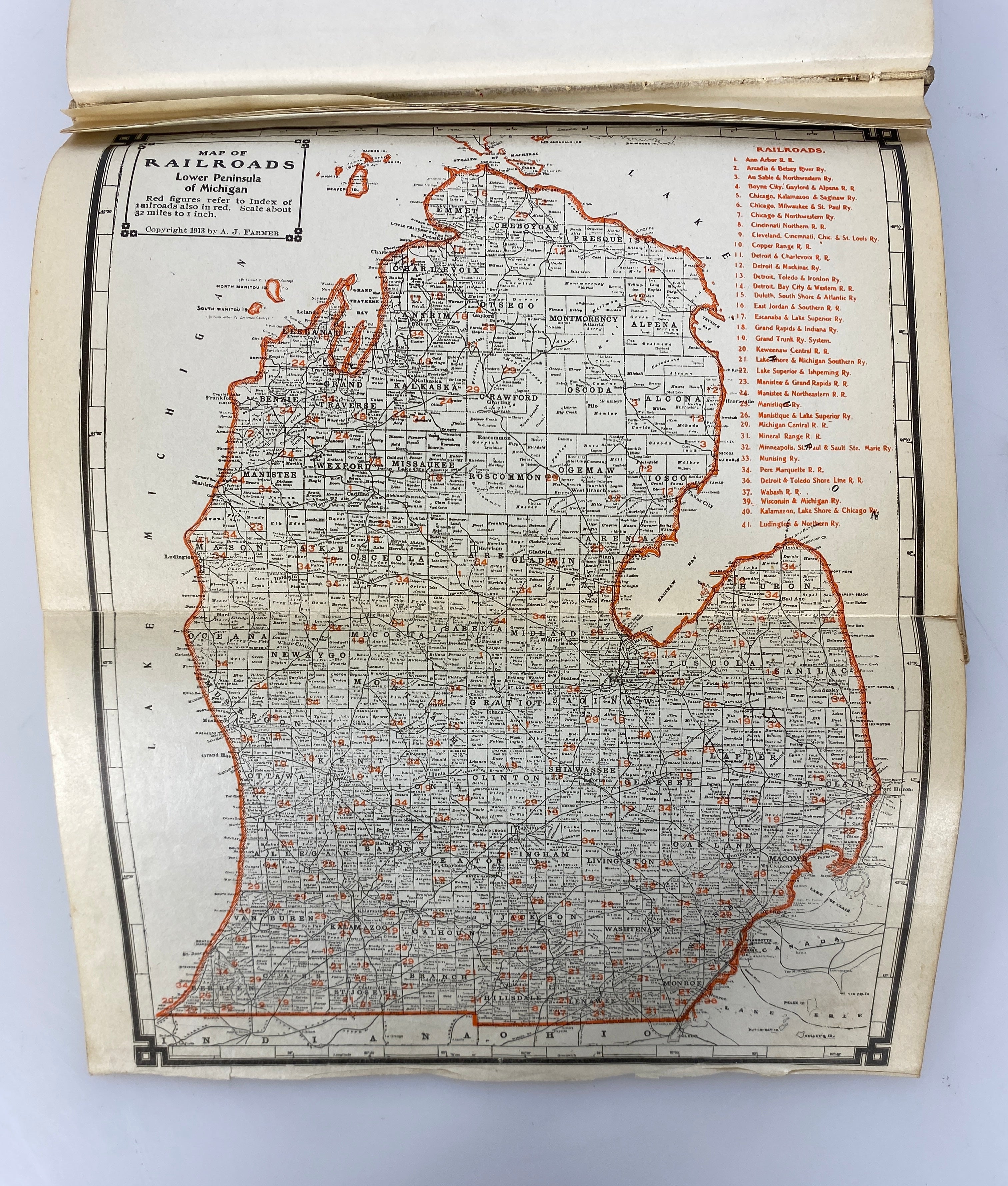 Michigan Manual Official Directory and Legislative Manual 1913 Antique HC