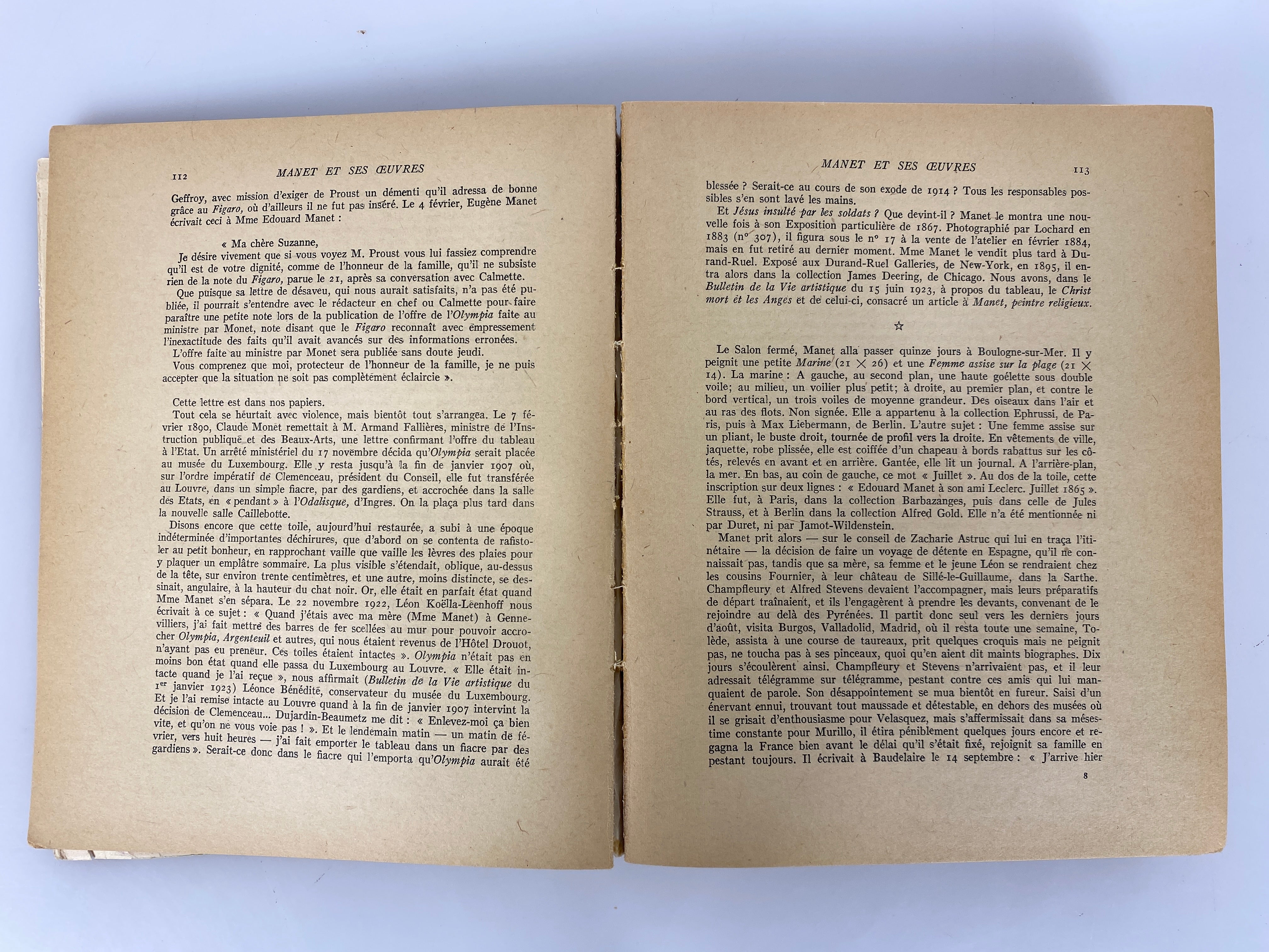2 Volumes: Manet et Ses Oeuvres (1947)/Manet and Spain (1969) Vintage SC