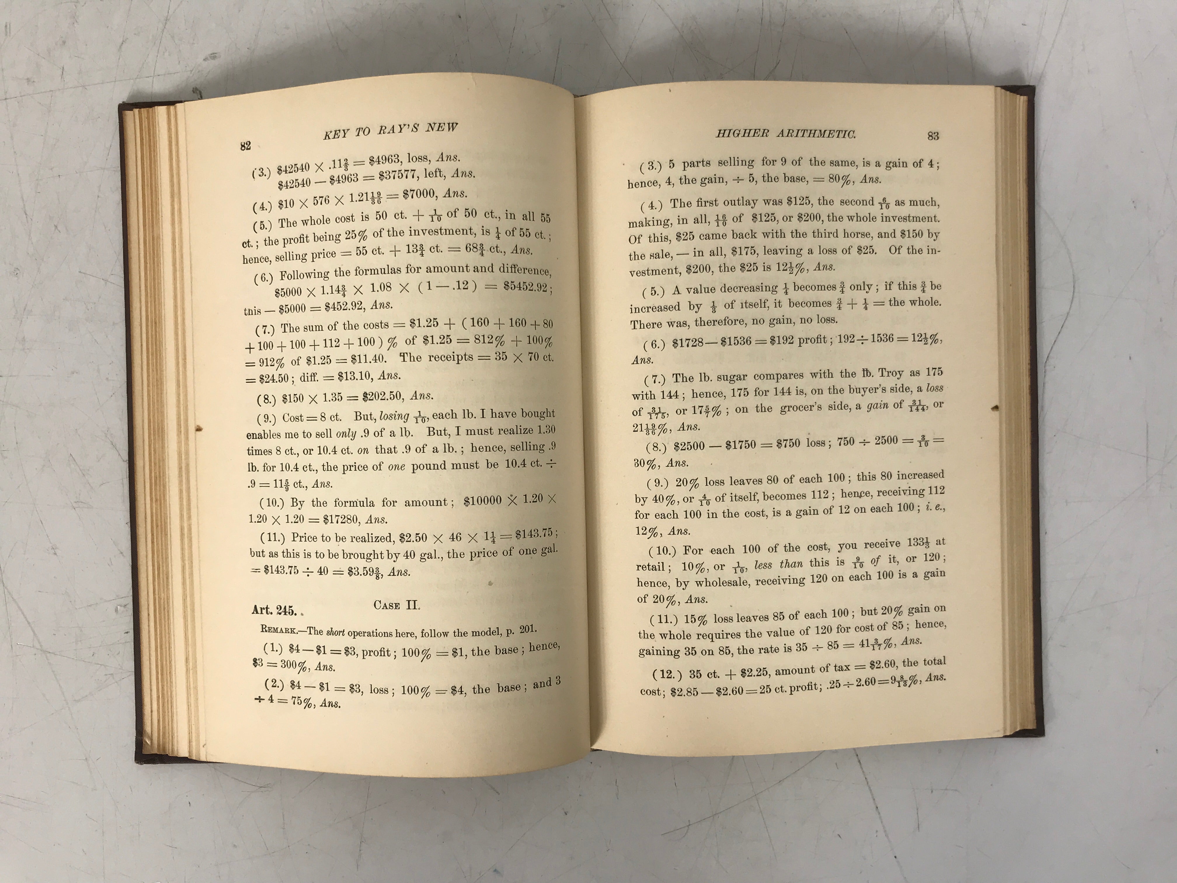 2 Ray's Mathematical Series New Higher Arithmetic & Key 1908/1909 HC