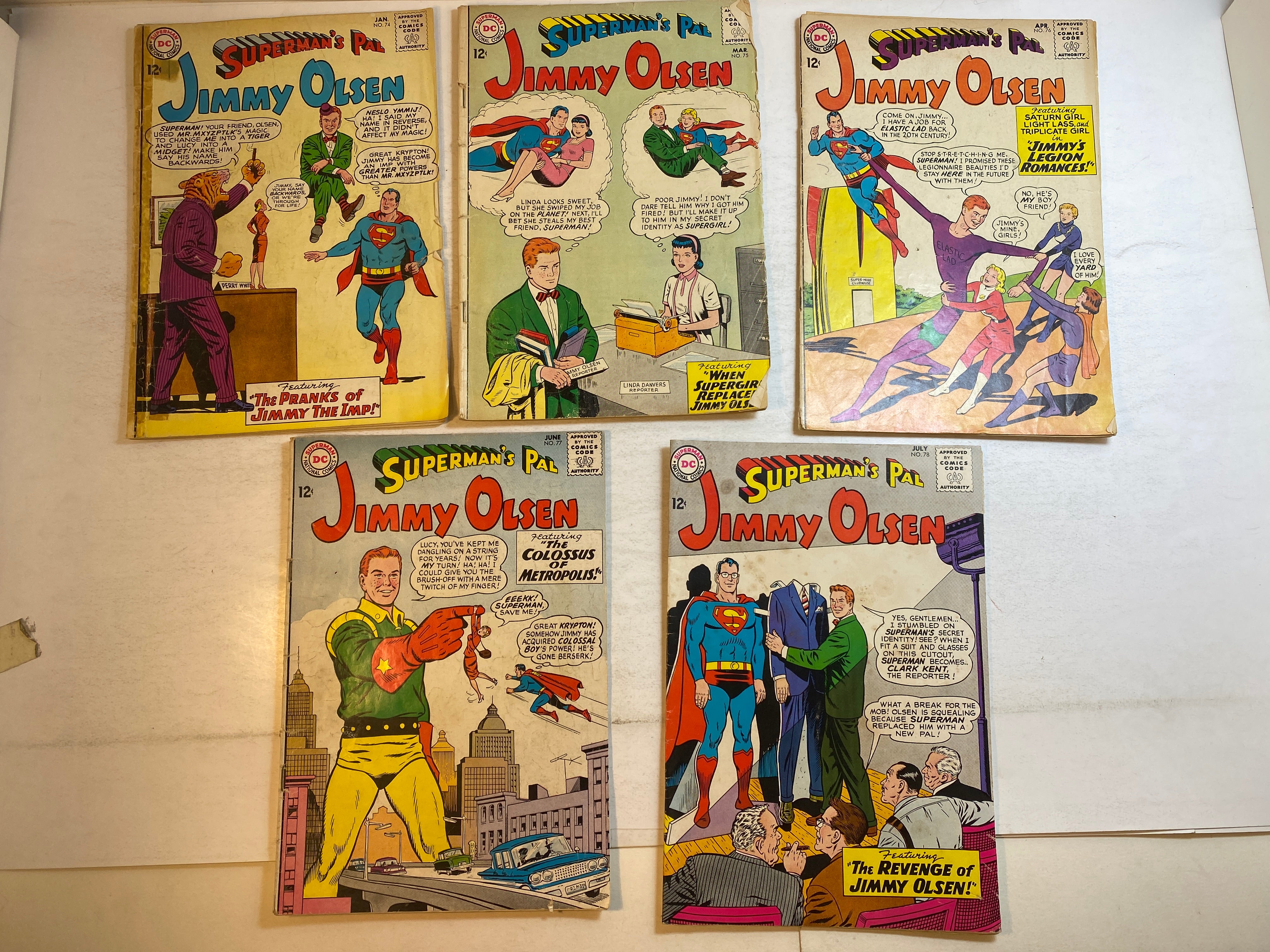 Lot of 5 Superman's Pal Jimmy Olsen DC Comics 1964