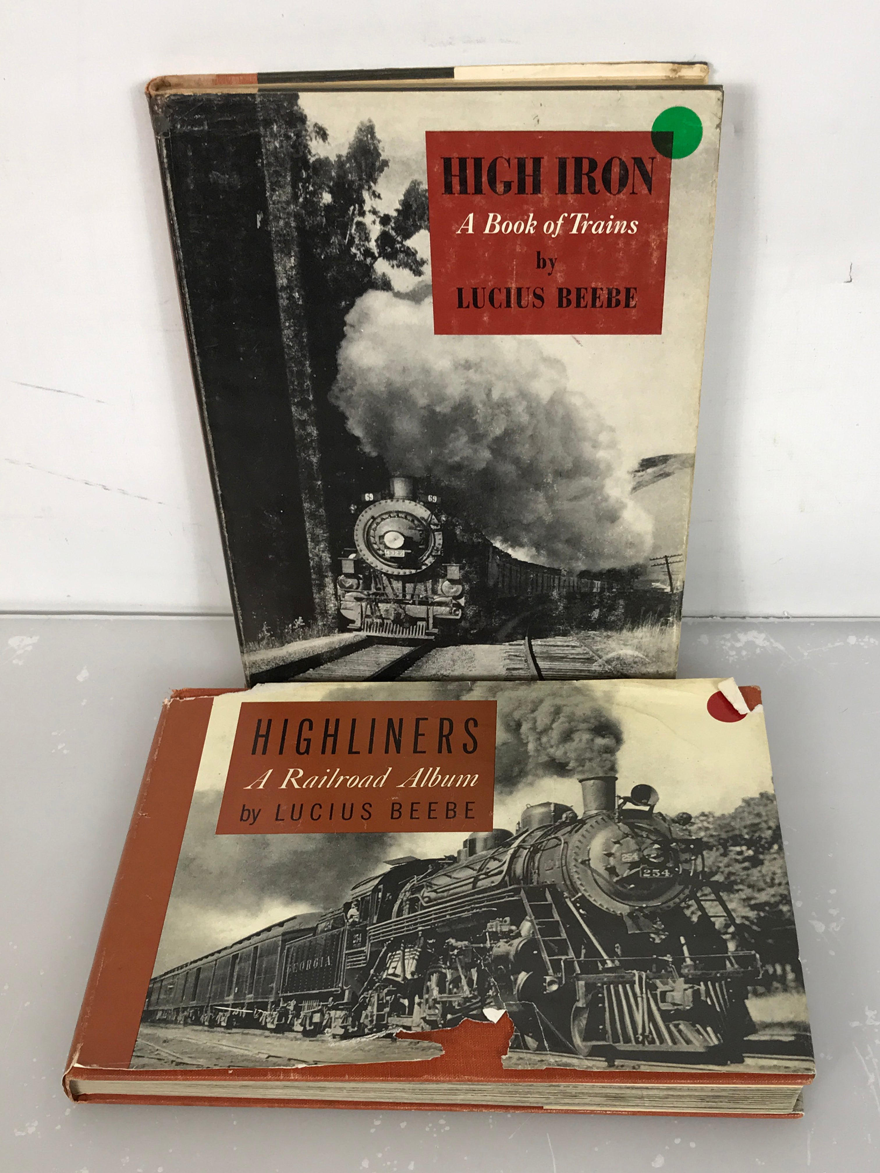 Lot of 2 Lucius Beebe Railroad Books: Highliners A Railroad Album (1940) and High Iron A Book of Trains (1938) HC DJ