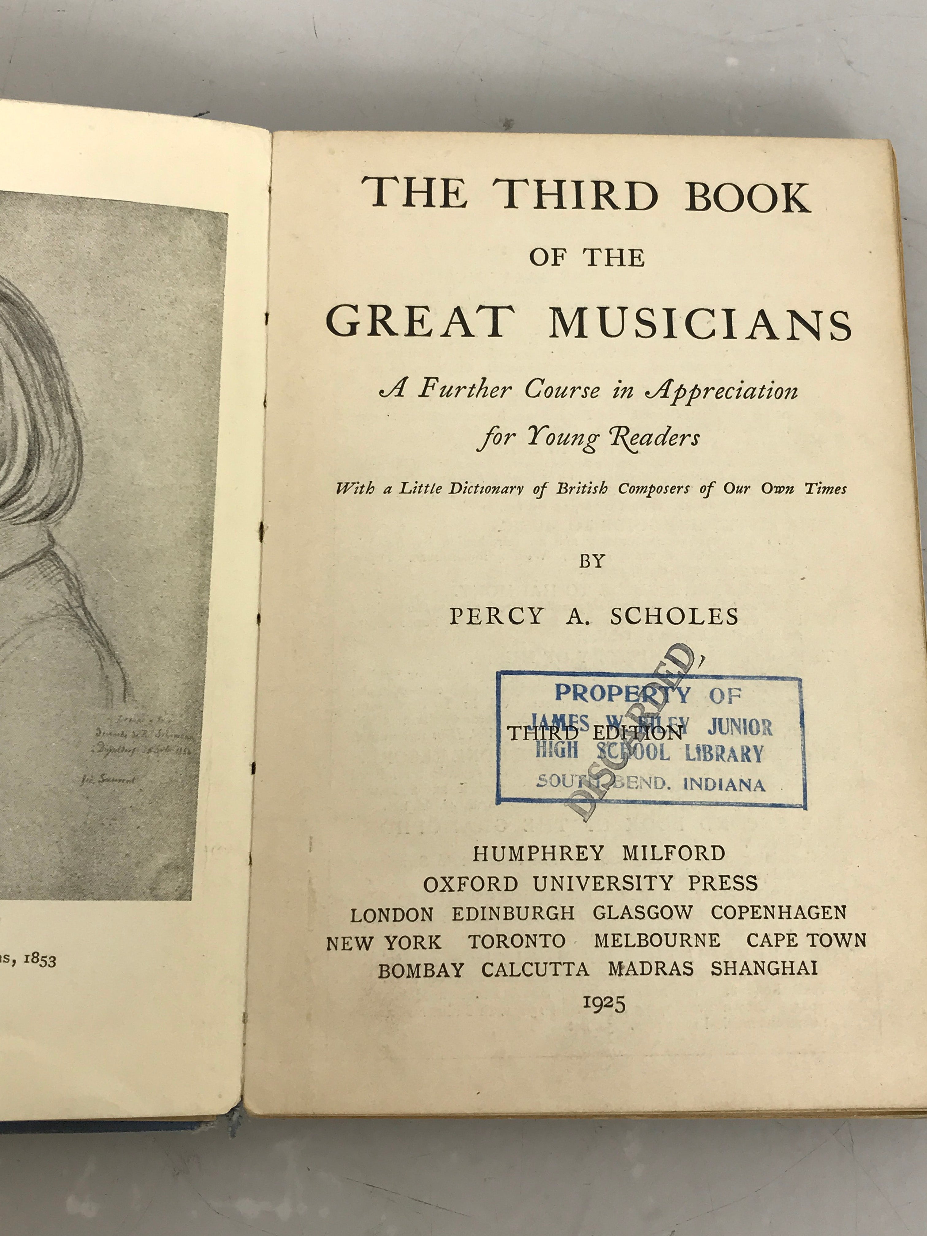 The Third Book of the Great Musicians Percy Scholes 1925 HC