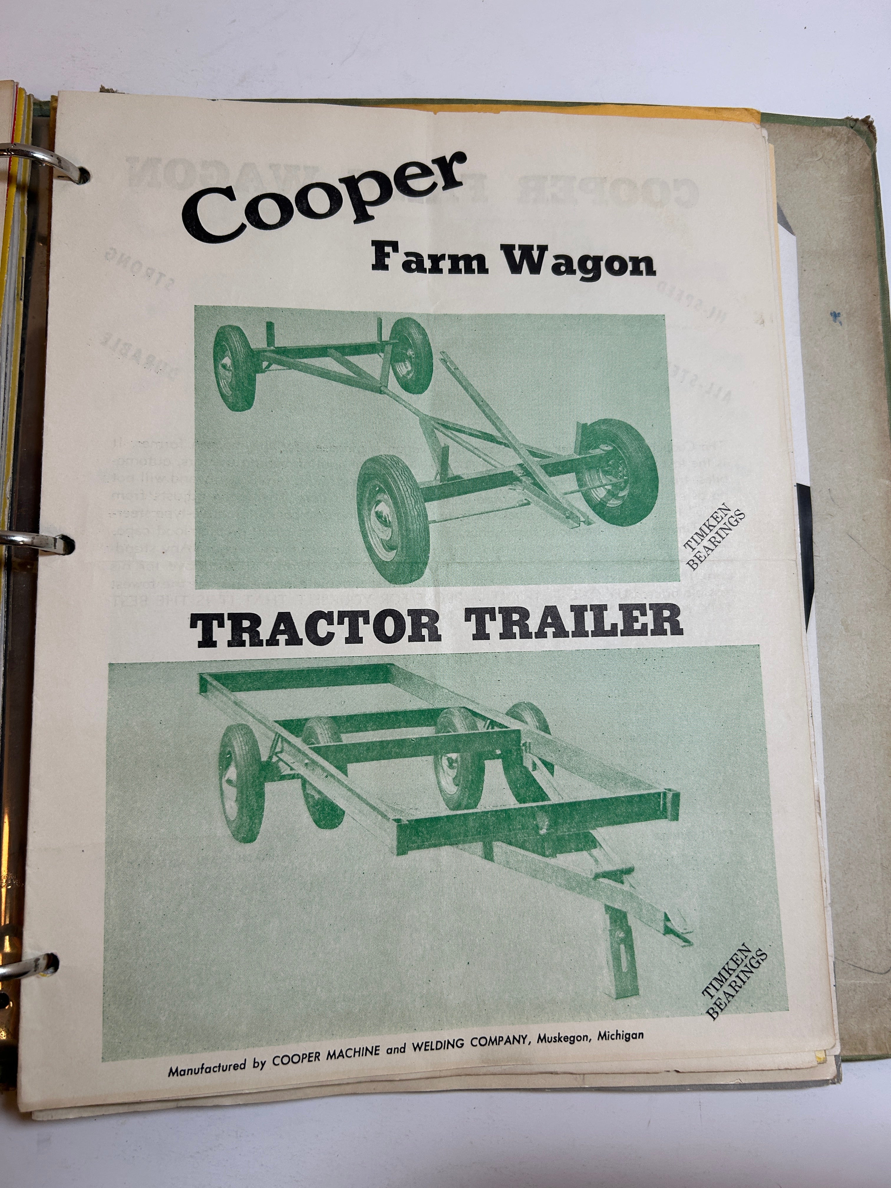 Binder of Vintage 1950s Farm Equipment Brochures and Advertisements