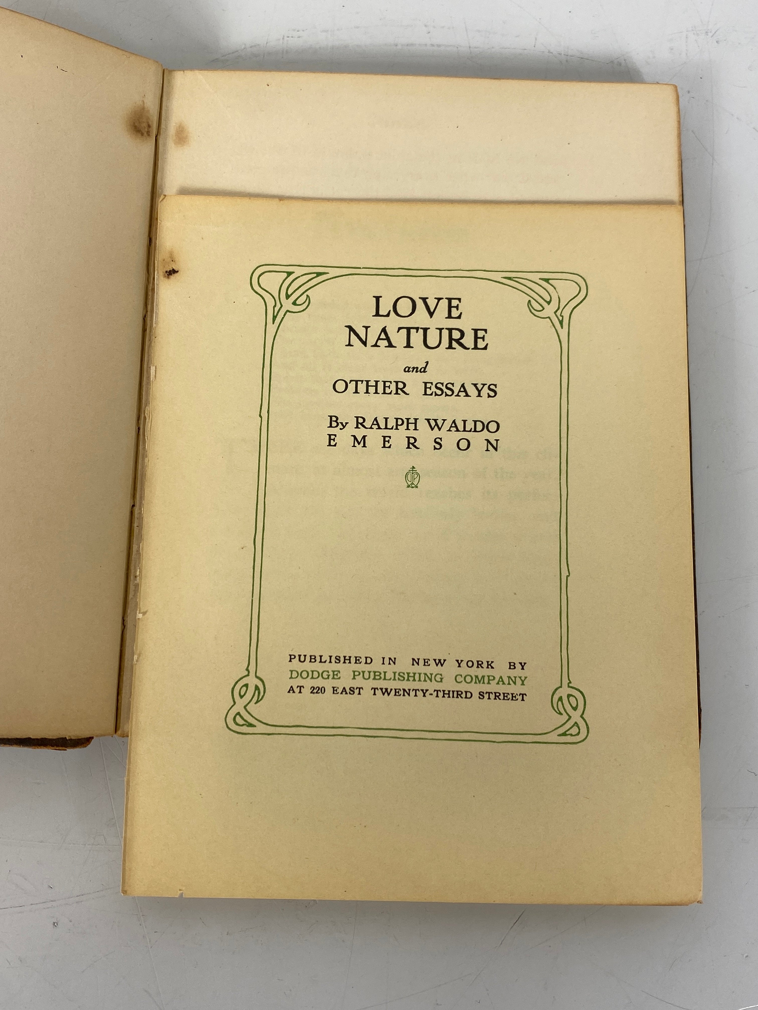 Love Nature and Other Essays Ralph Waldo Emerson Antique Leather