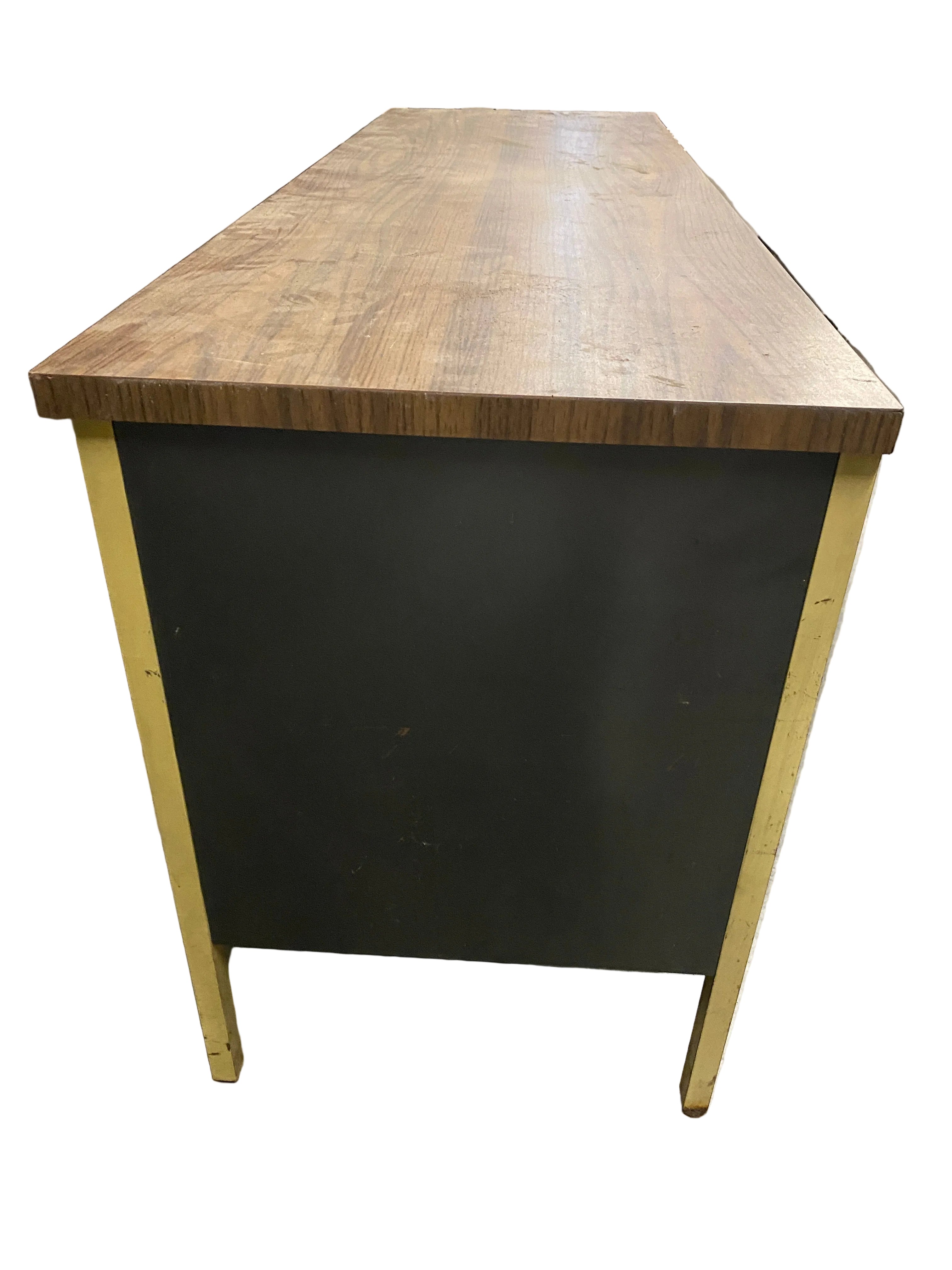 Metal Desk With Wooden Table Top