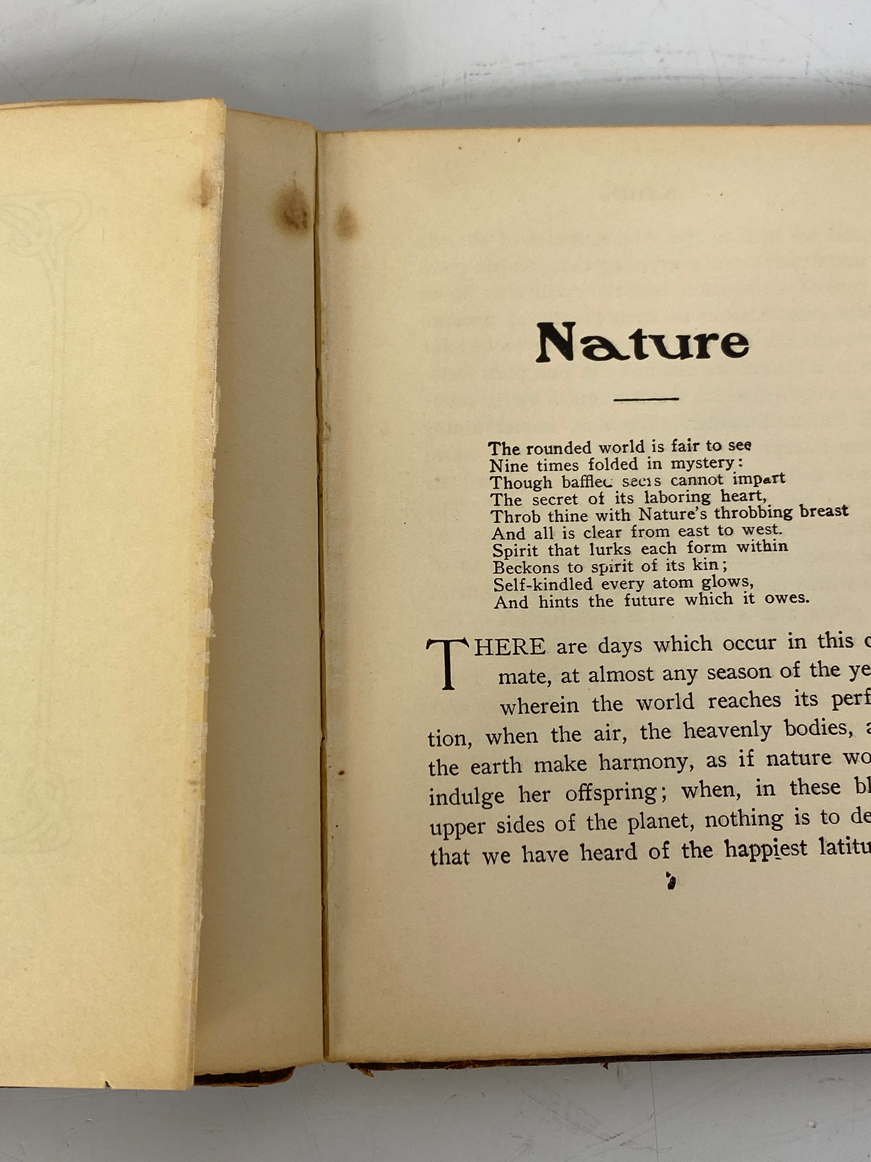 Love Nature and Other Essays Ralph Waldo Emerson Antique Leather