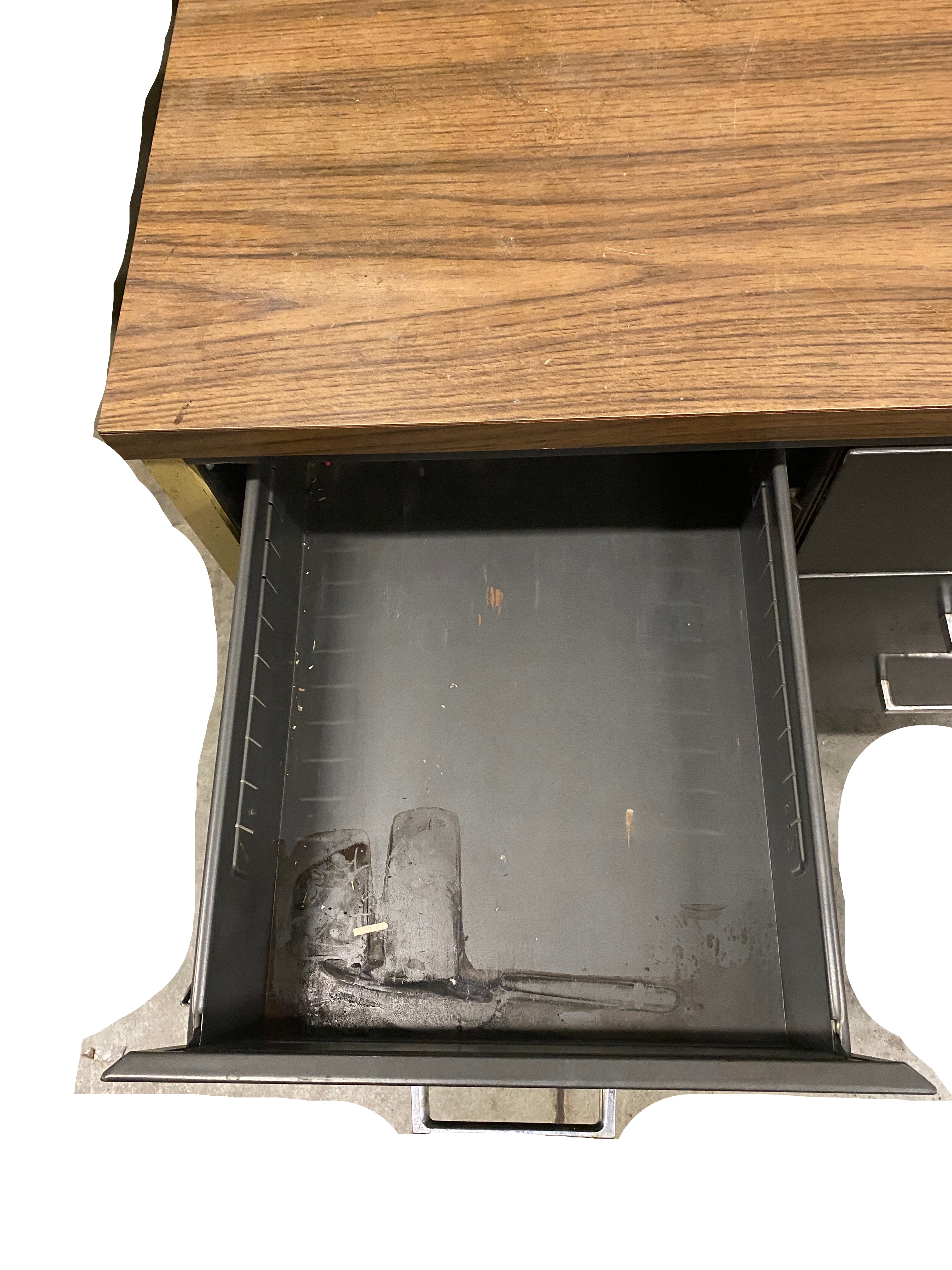 Metal Desk With Wooden Table Top