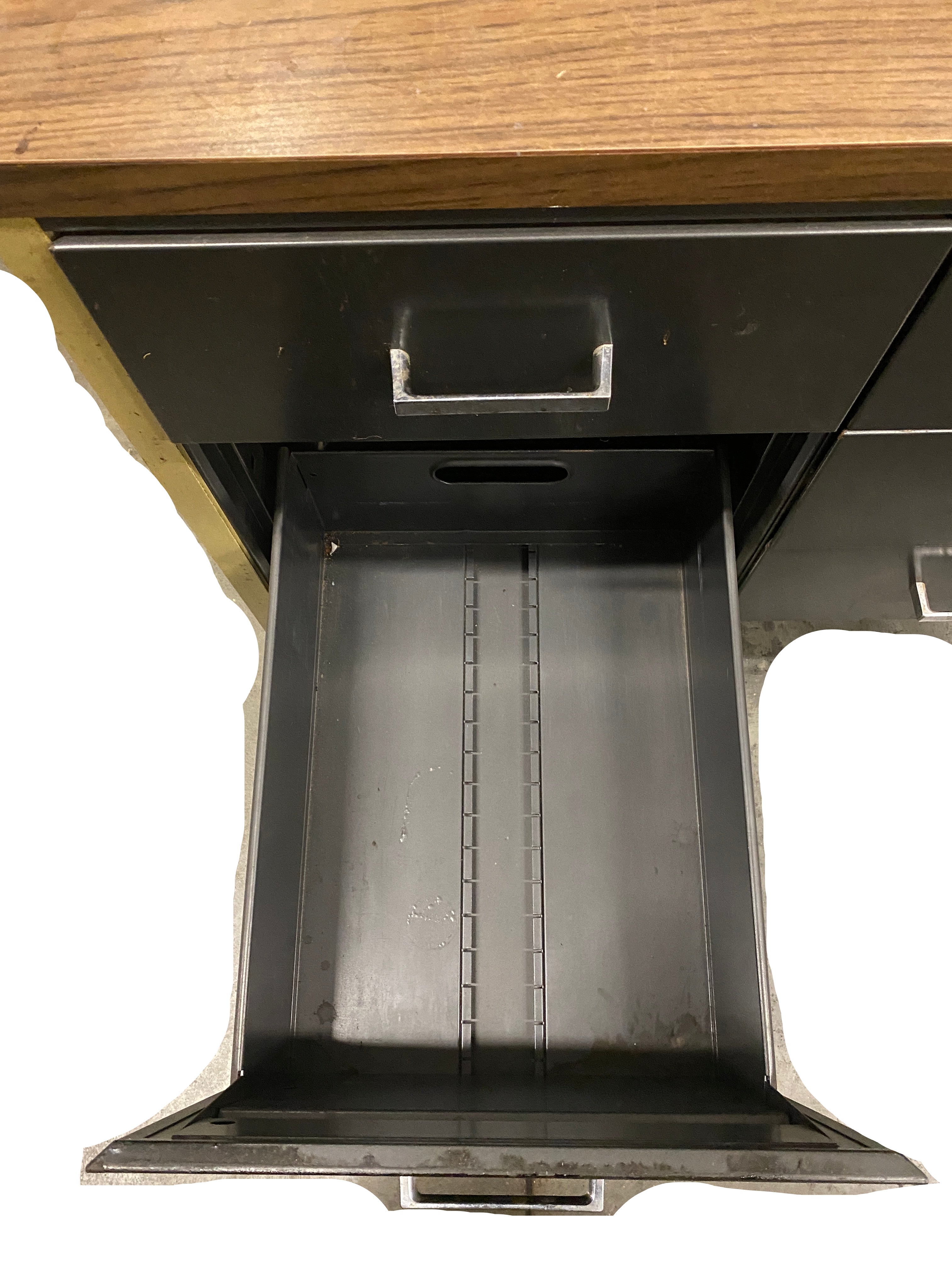 Metal Desk With Wooden Table Top