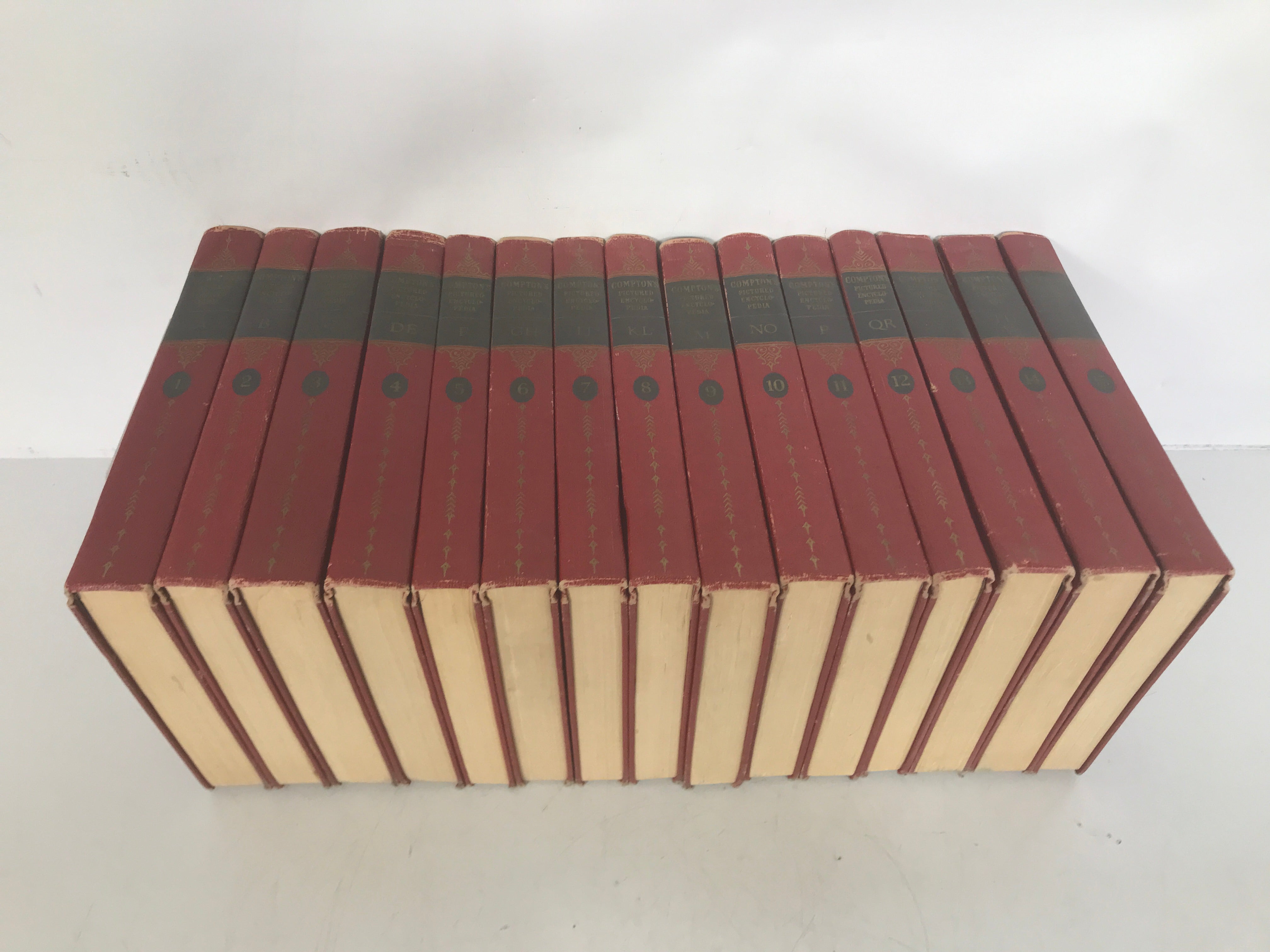 Complete Set of 15 Compton's Pictured Encyclopedia 1953 Ed Vintage HC