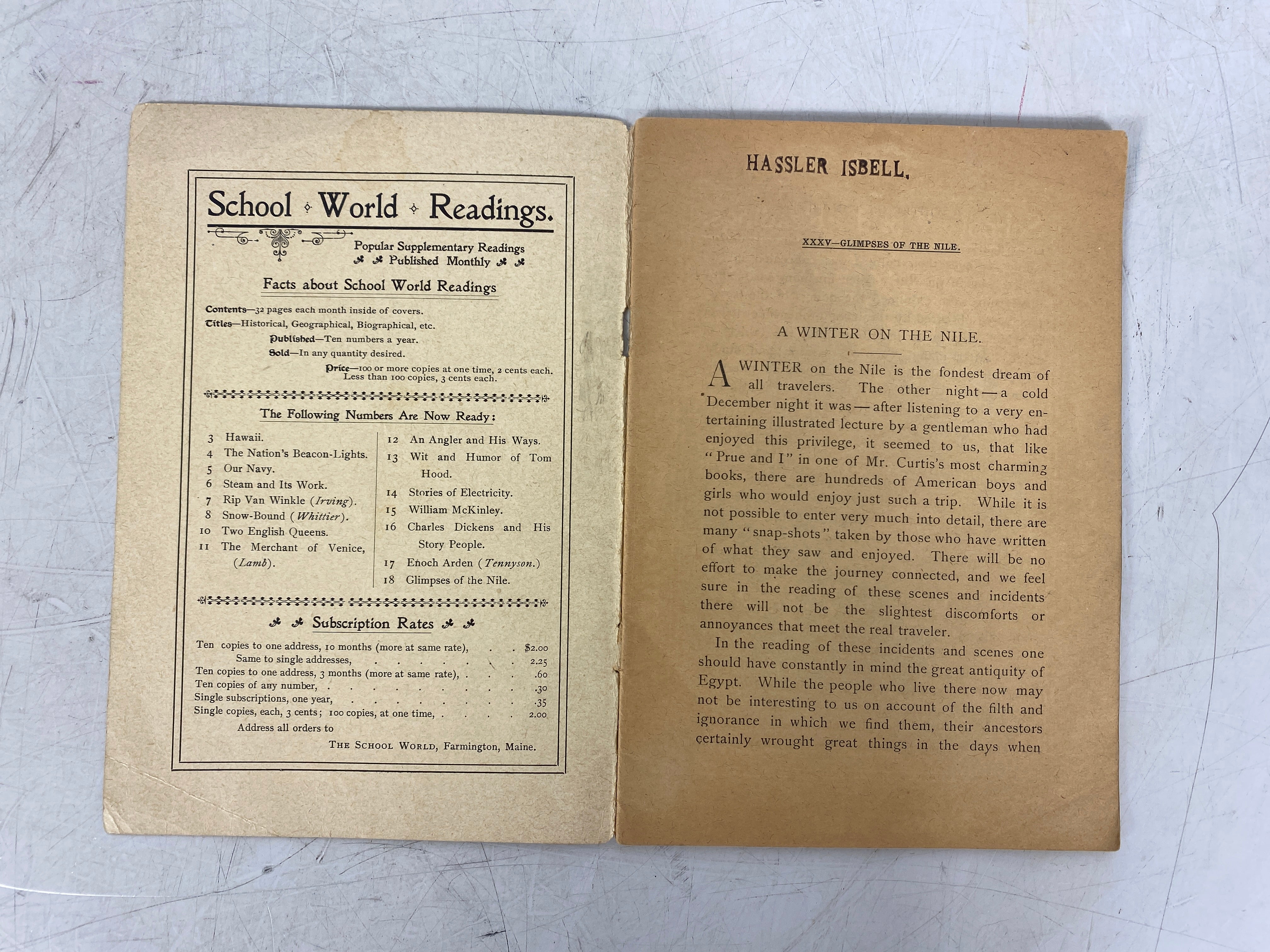 3 Antiq School World Literature Series 1901-02 incl The Legend of Sleepy Hollow