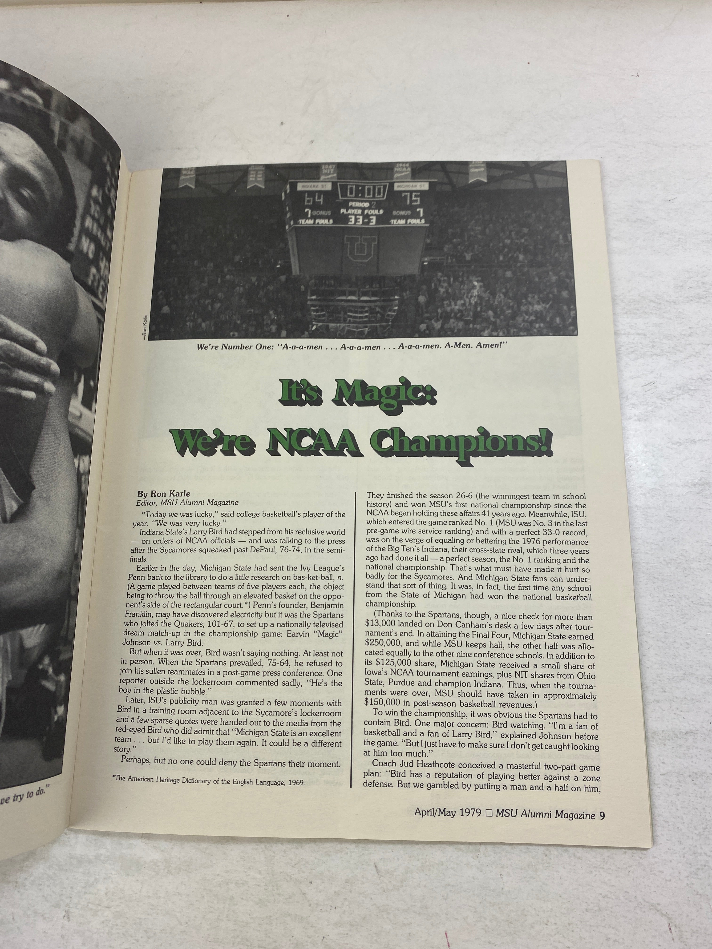 MSU Alumni Magazine Magic Johnson NCAA Champs 1979