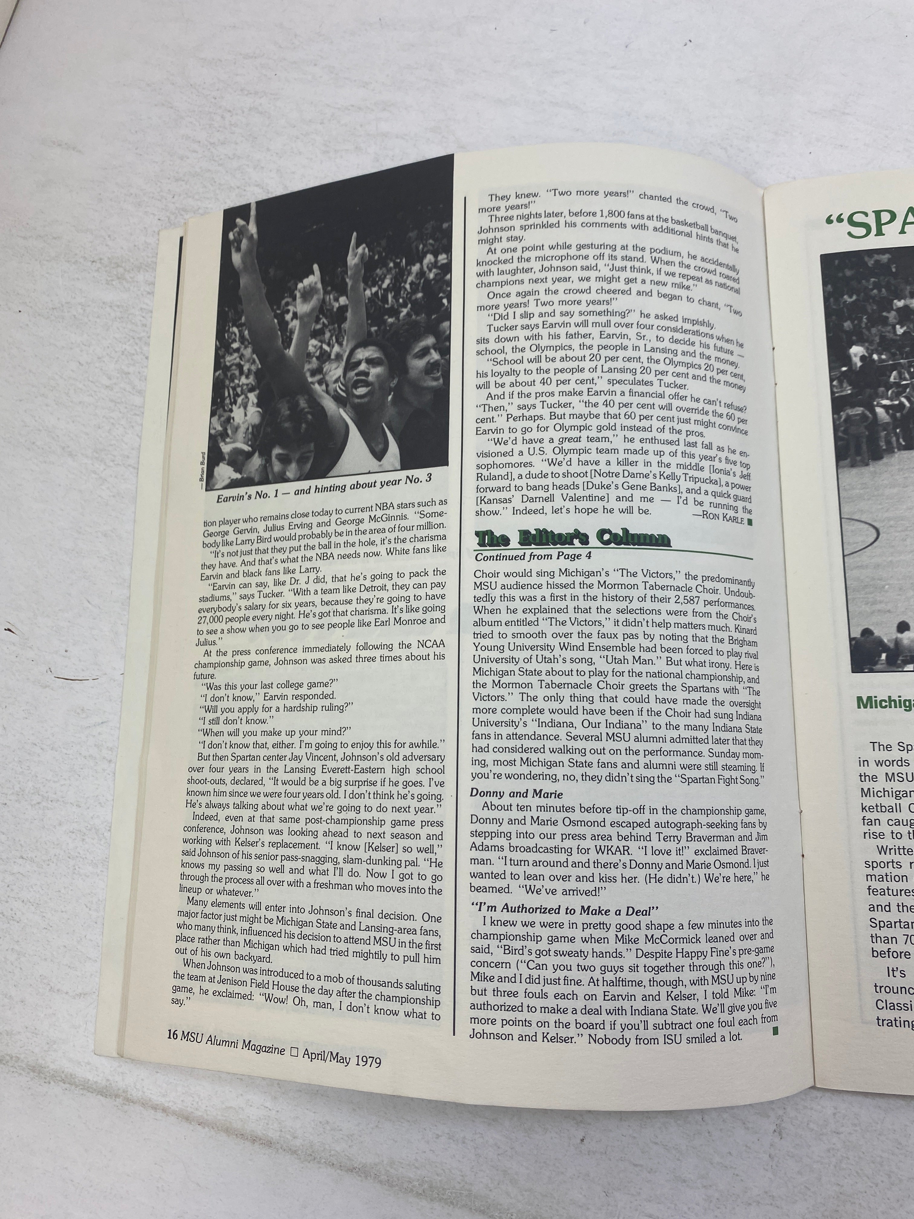 MSU Alumni Magazine Magic Johnson NCAA Champs 1979