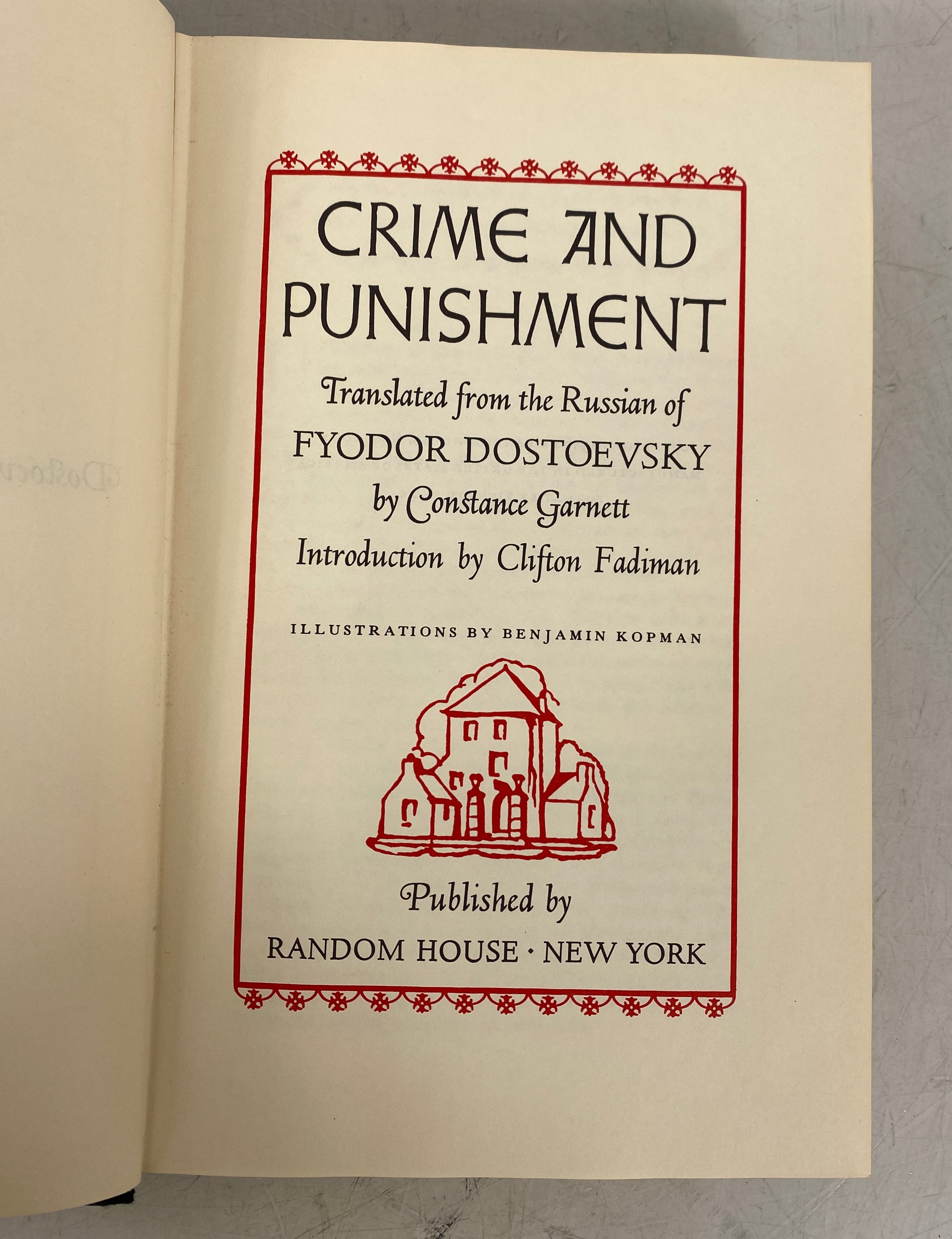 Crime and Punishment Fyodor Dostoevsky 1956 Random House Vintage HC