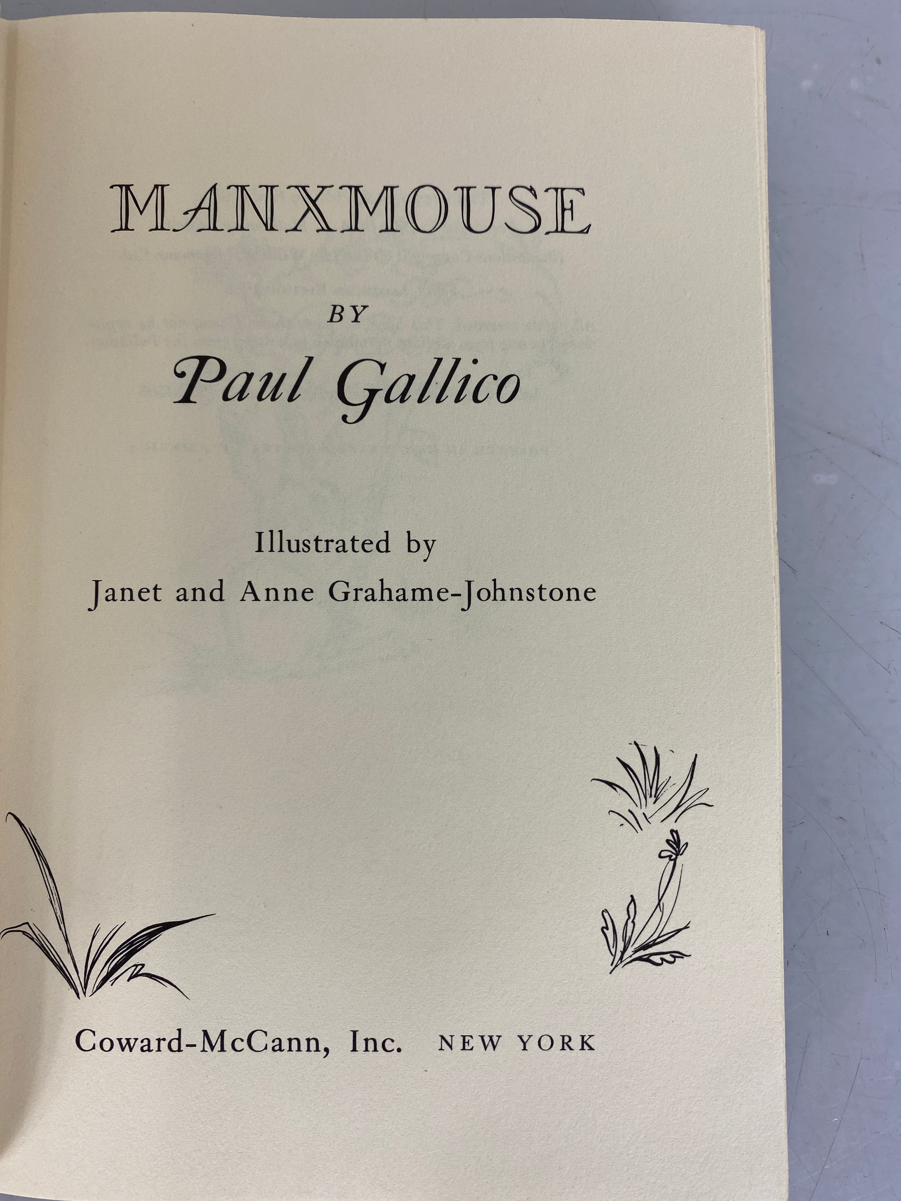 Manxmouse by Paul Gallico First American Edition 1968 HC DJ