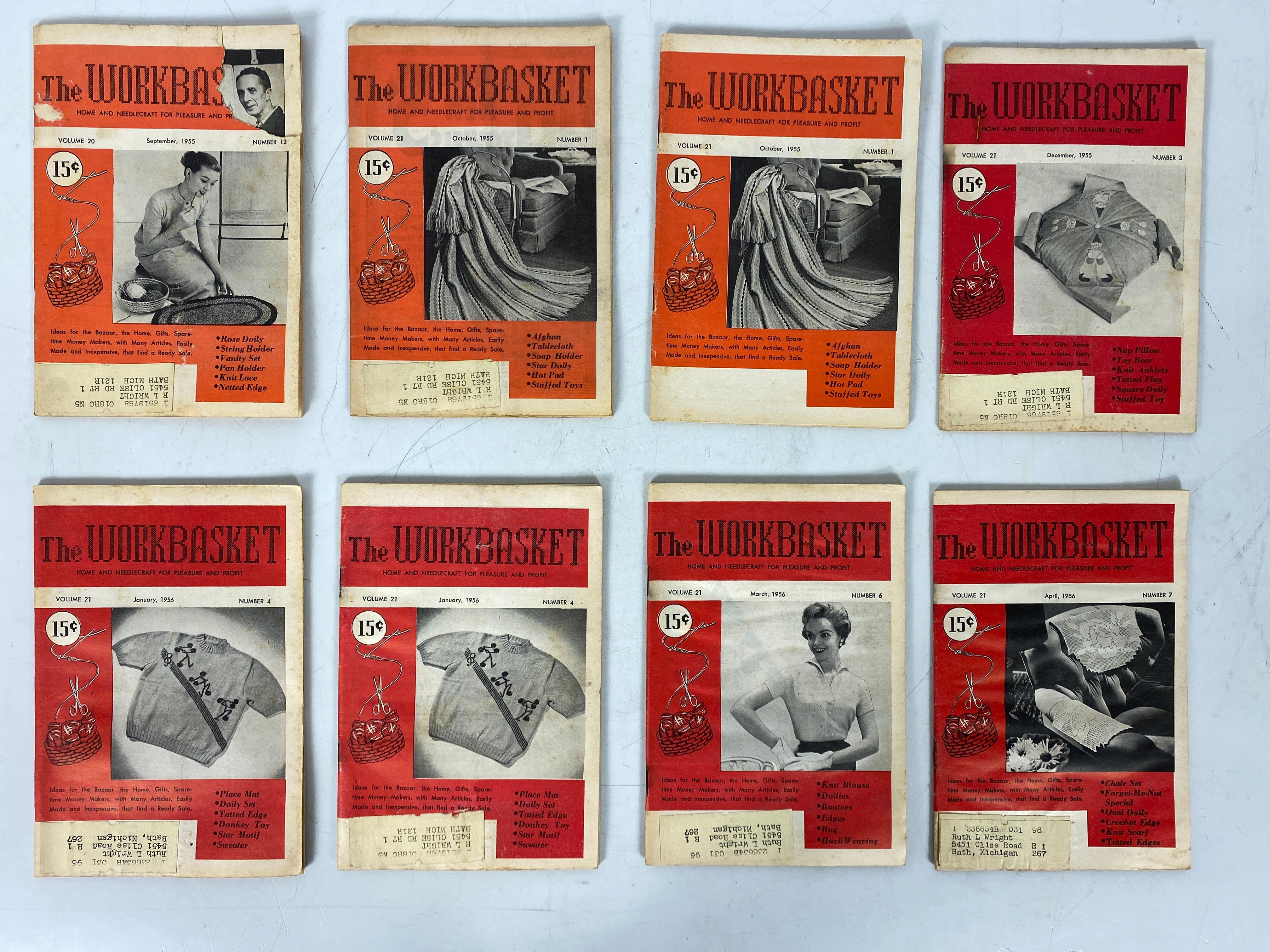 Lot of 19 The Workbasket Magazine Volume 20, 21, and 27 (1955-1962)