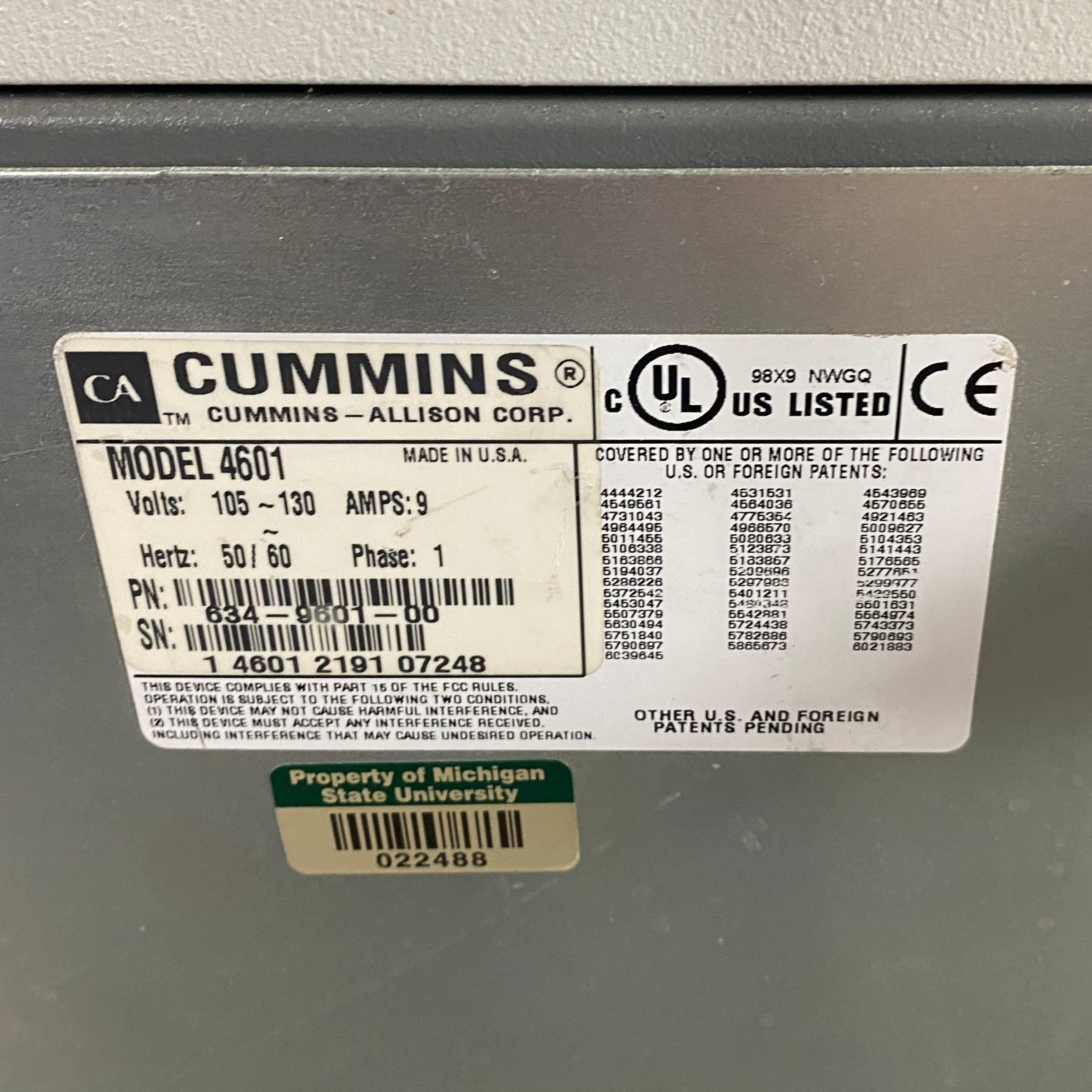 Cummins #4601 Industrial Coin Sorter