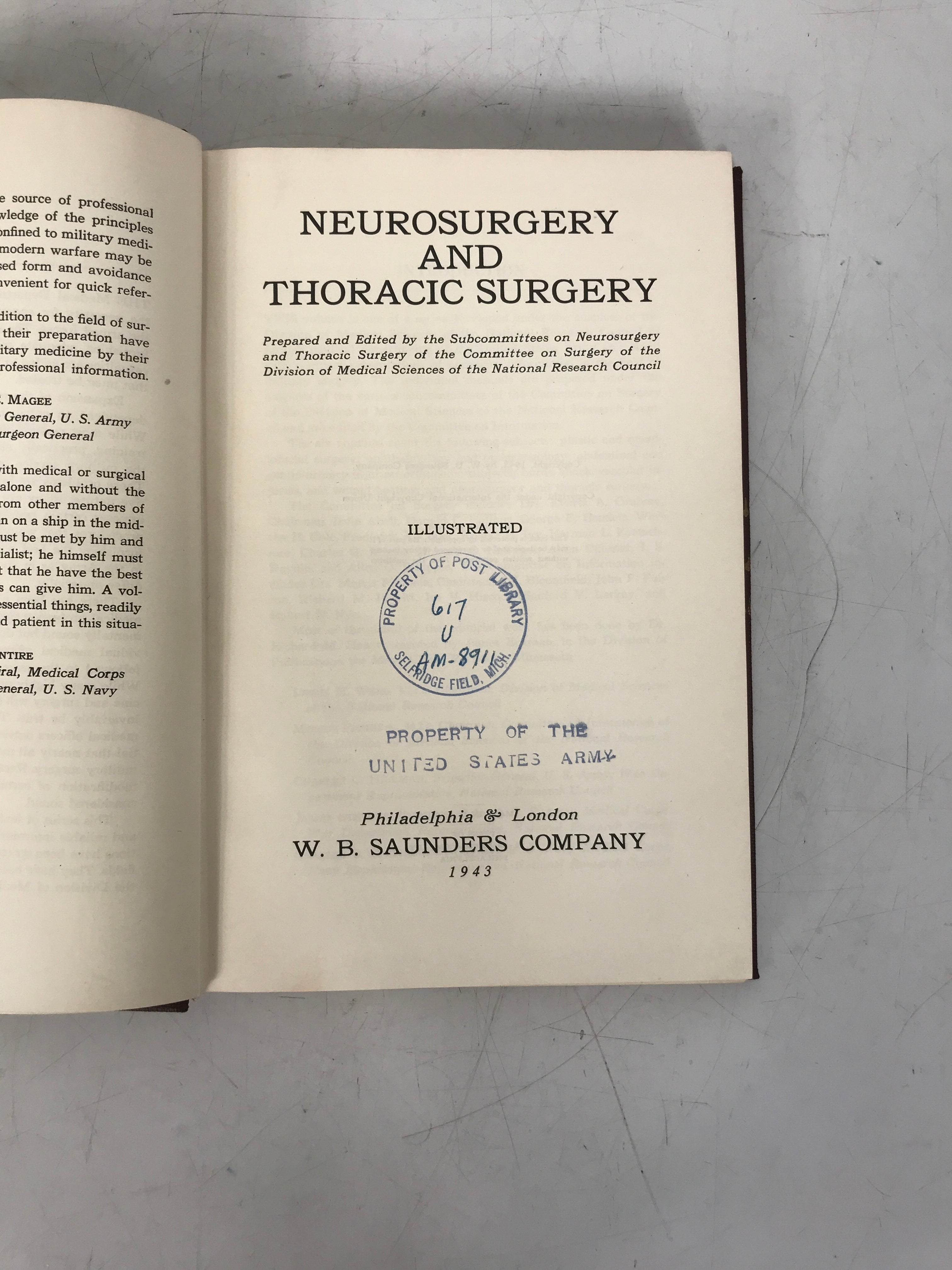 Military Surgical Manual: Neurosurgery & Thoracic Surgery 1943 HC