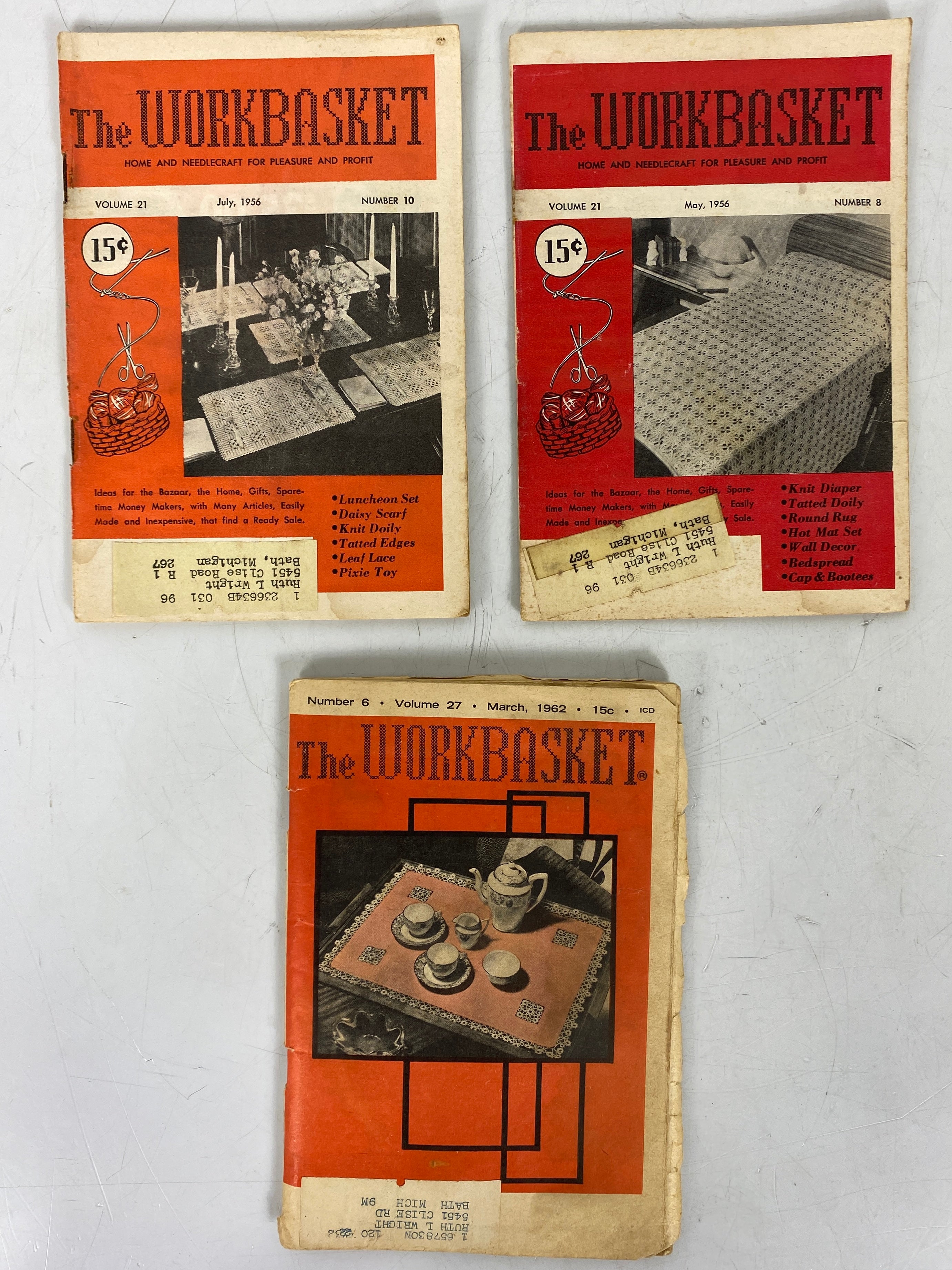 Lot of 19 The Workbasket Magazine Volume 20, 21, and 27 (1955-1962)