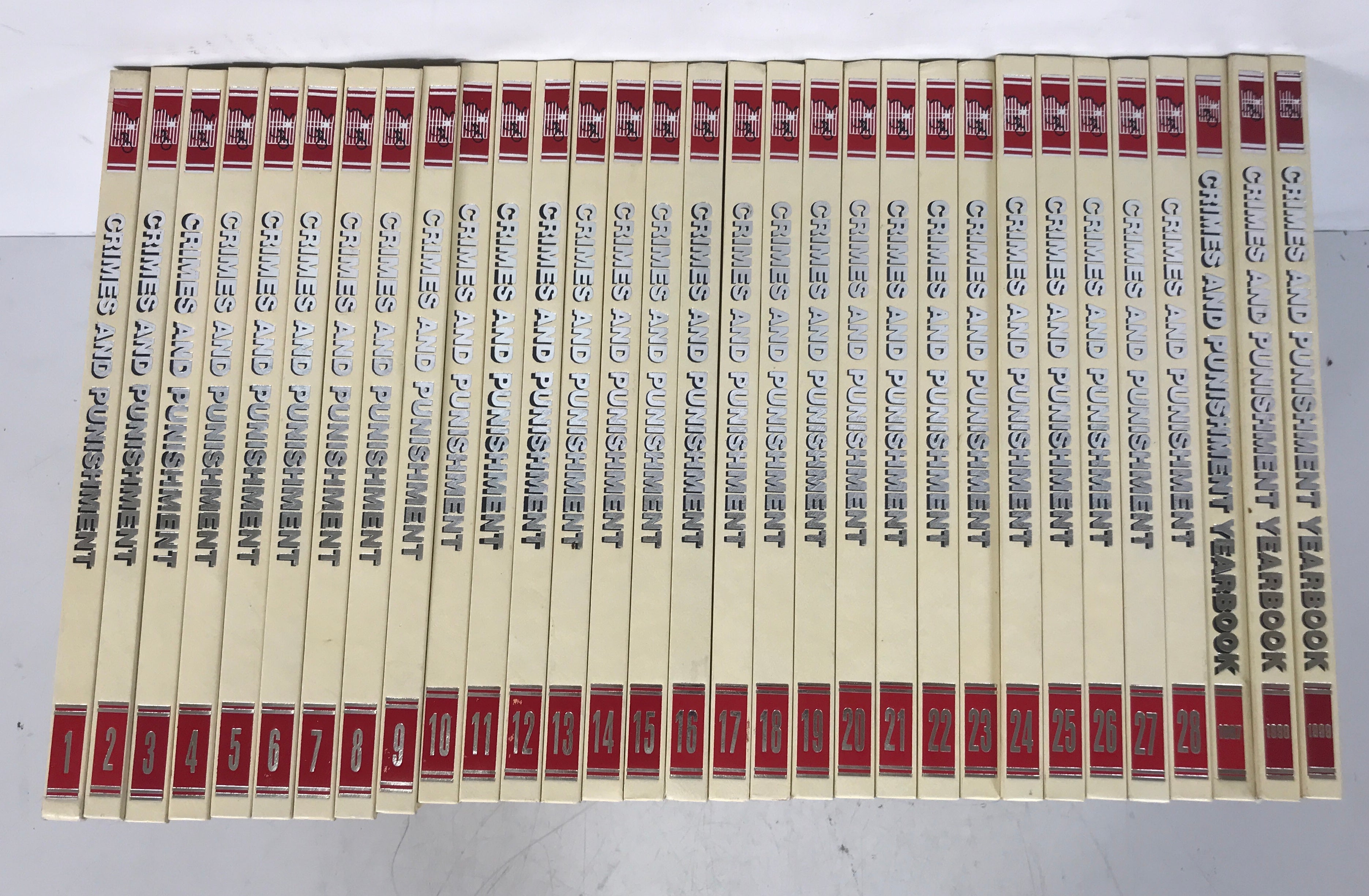 Lot of 31: Complete 28 Vol Set With 3 Yearbooks Crimes & Punishment 1994 HC