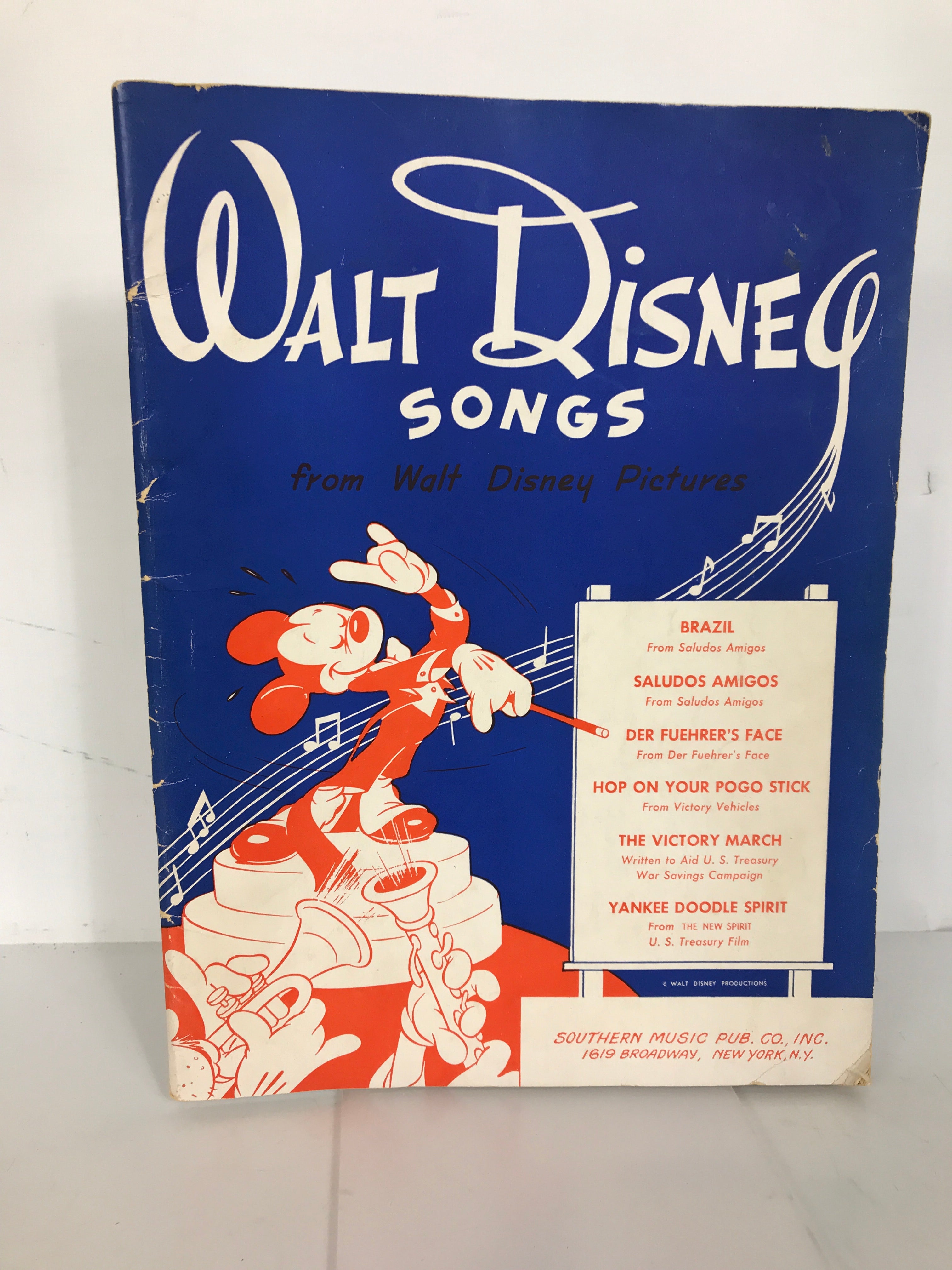 Walt Disney Songs from Walt Disney Pictures 1943 Sheet Music SC