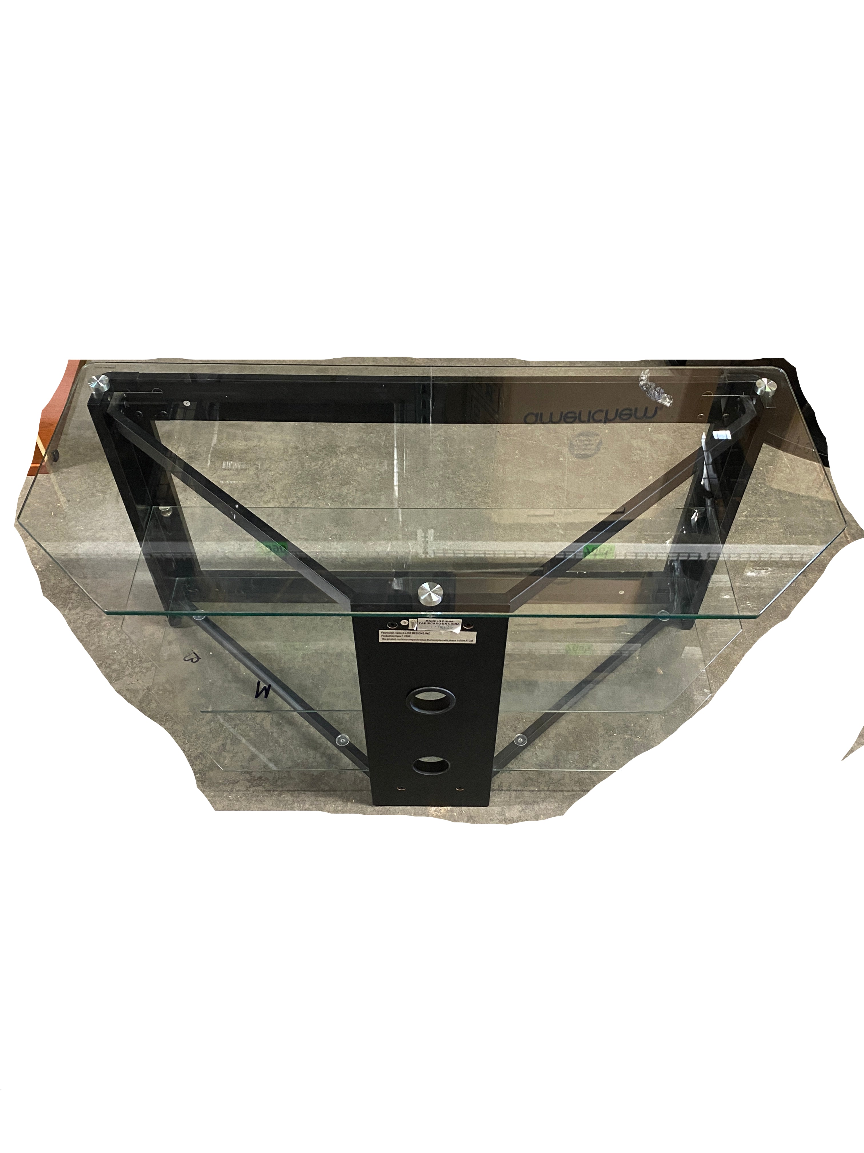 Glass TV Stand With Shelves