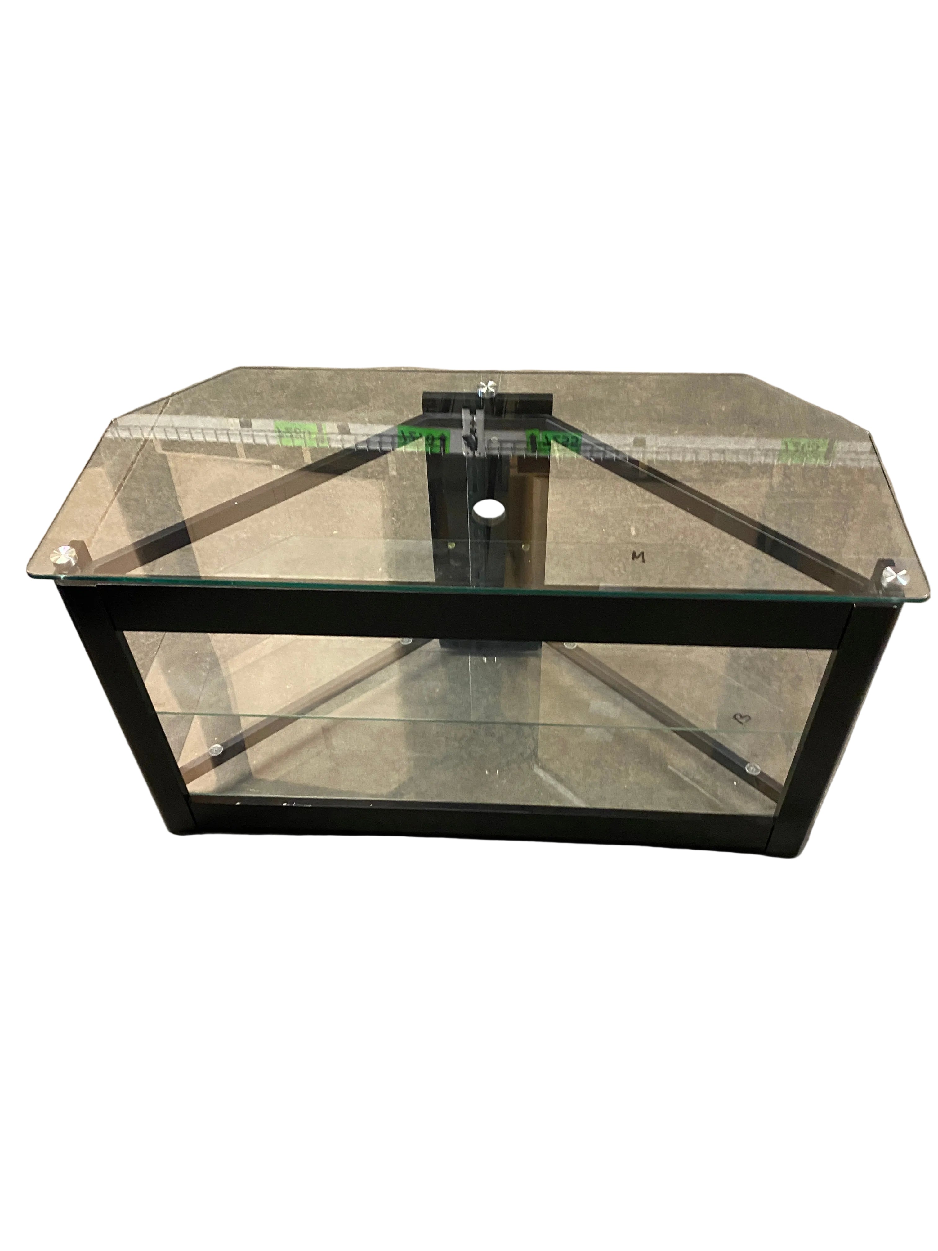Glass TV Stand With Shelves